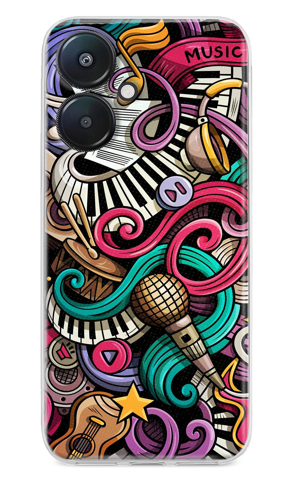 Music Abstract Redmi 13C 5G Back Cover