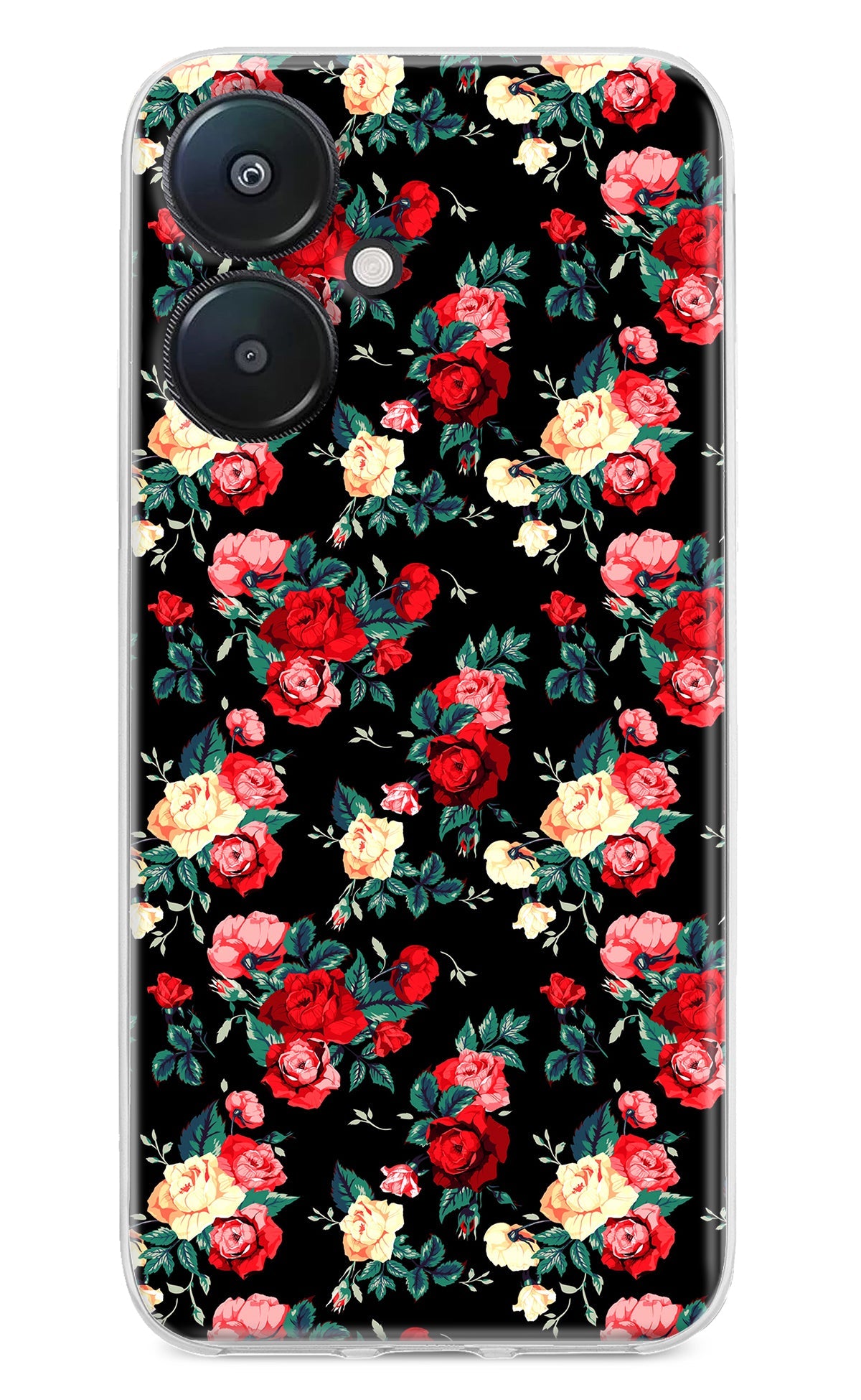 Rose Pattern Redmi 13C 5G Back Cover