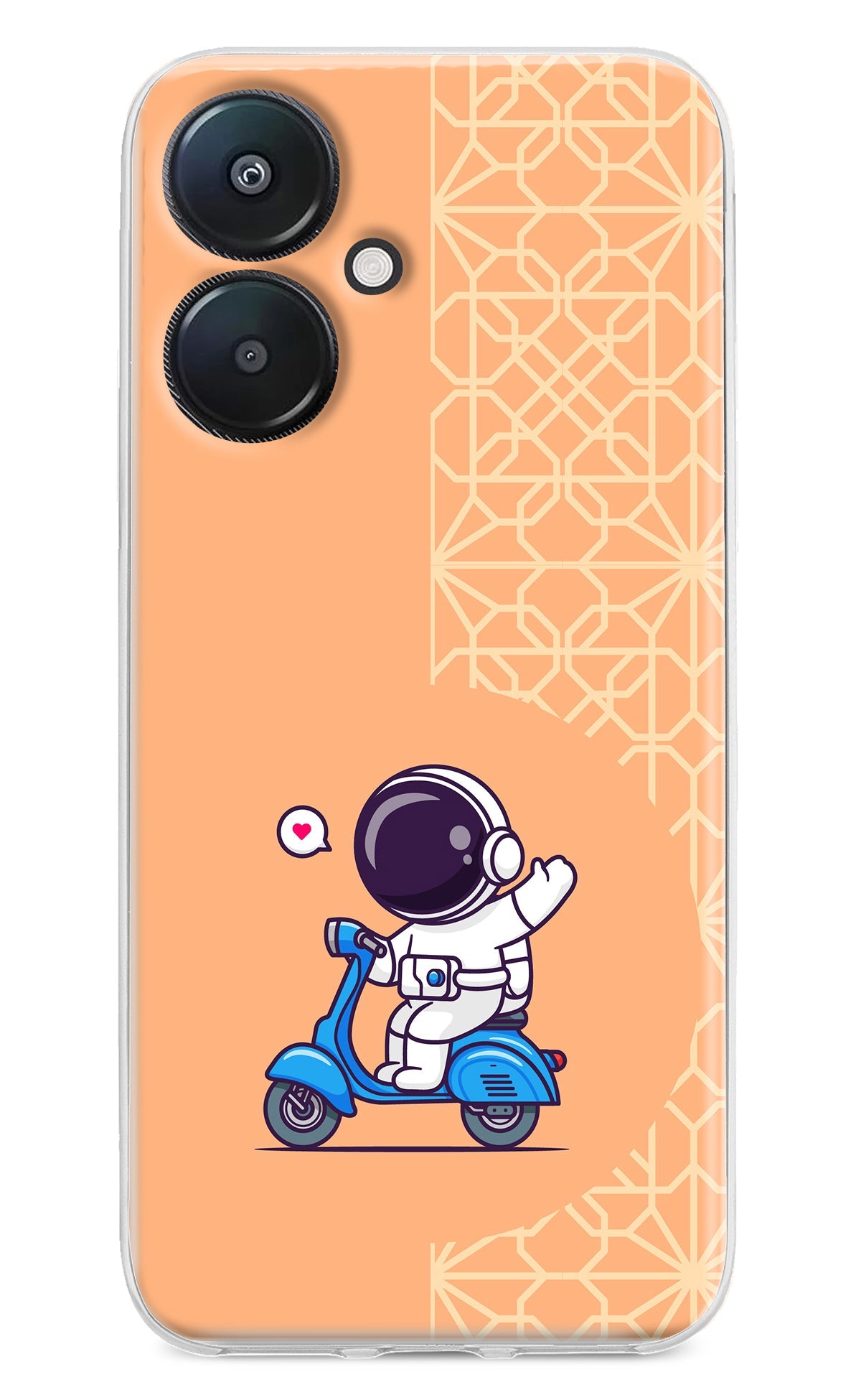 Cute Astronaut Riding Redmi 13C 5G Back Cover