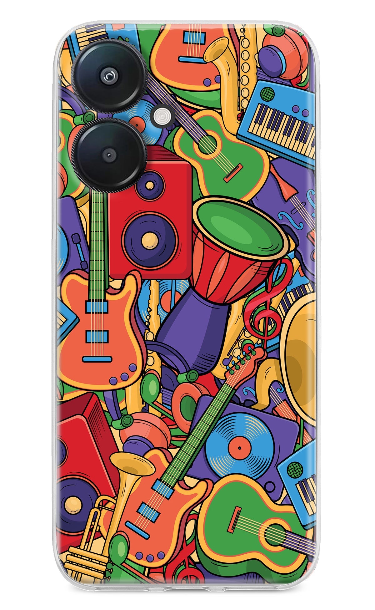 Music Instrument Doodle Redmi 13C 5G Back Cover