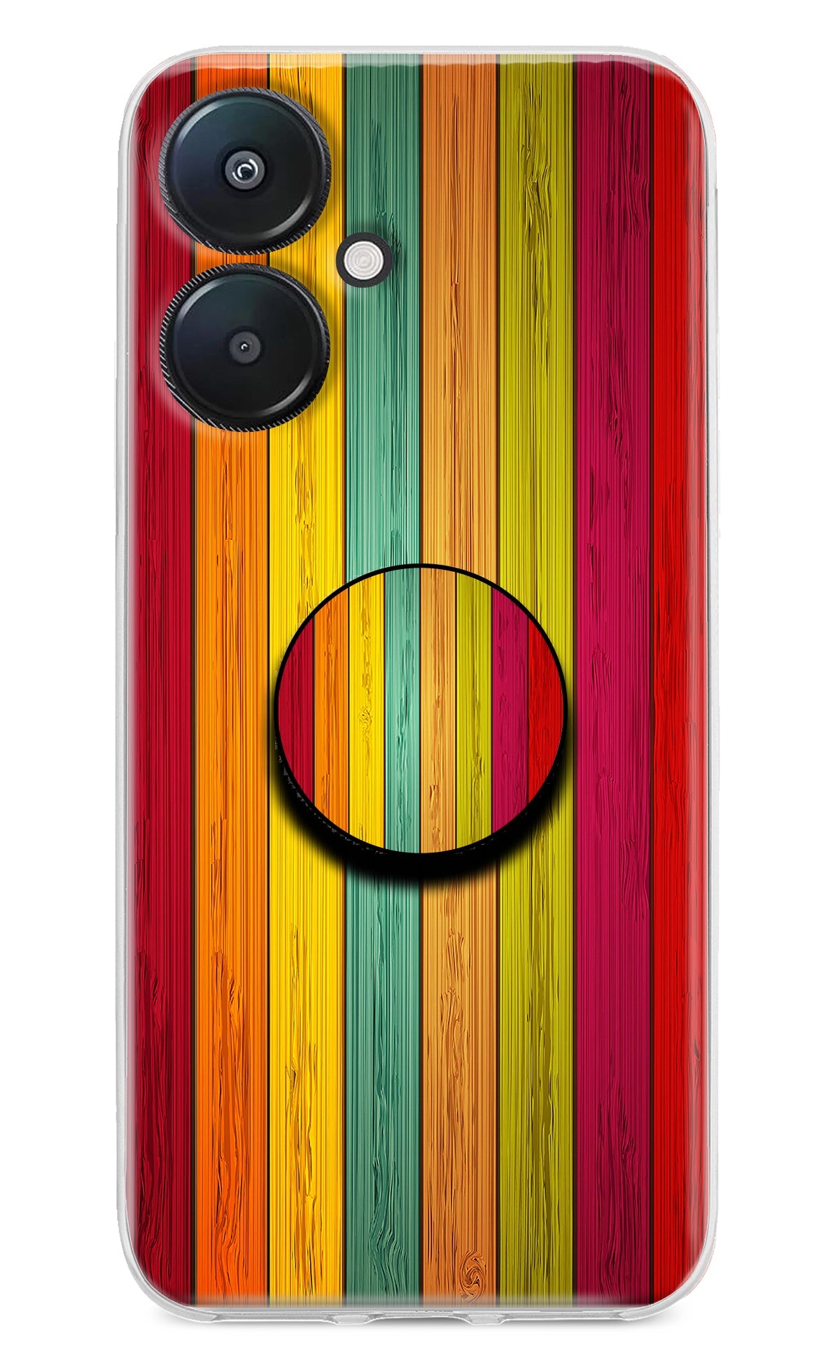 Multicolor Wooden Redmi 13C 5G Pop Case