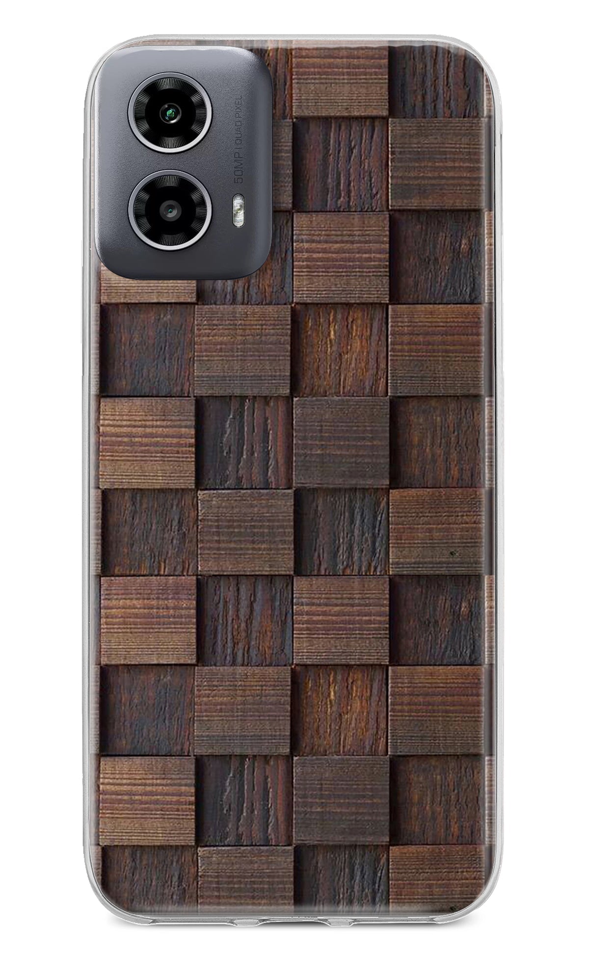 Wooden Cube Design Moto G34 5G Back Cover