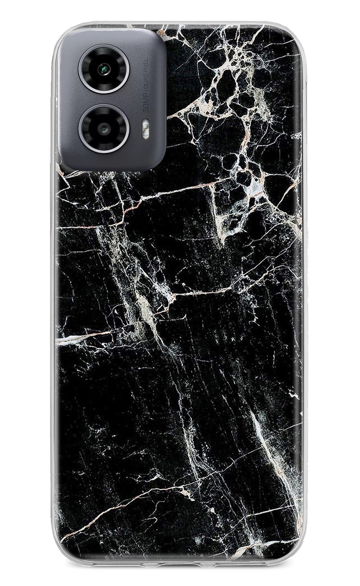 Black Marble Texture Moto G34 5G Back Cover