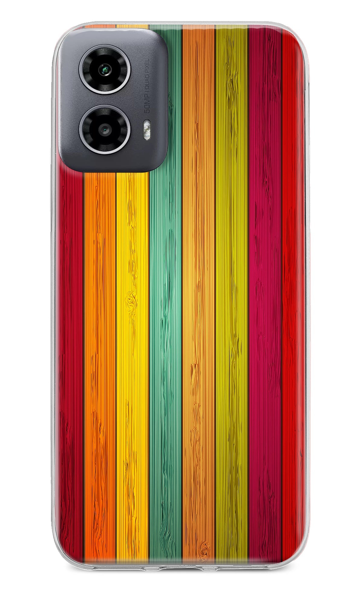 Multicolor Wooden Moto G34 5G Back Cover