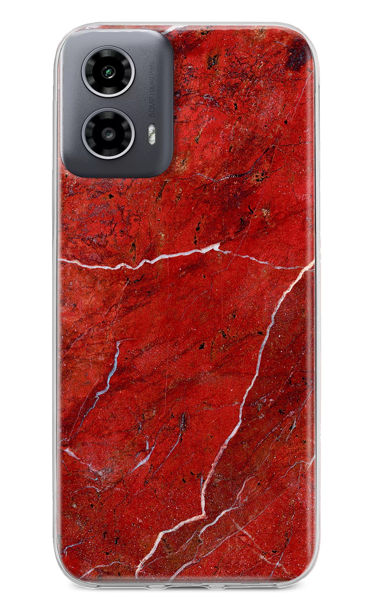 Red Marble Design Moto G34 5G Back Cover