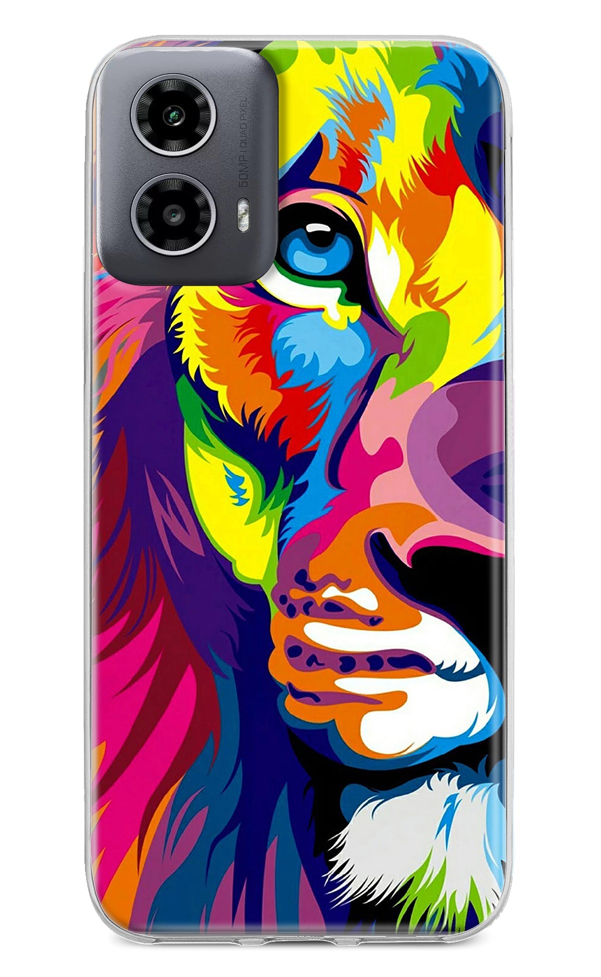 Lion Half Face Moto G34 5G Back Cover