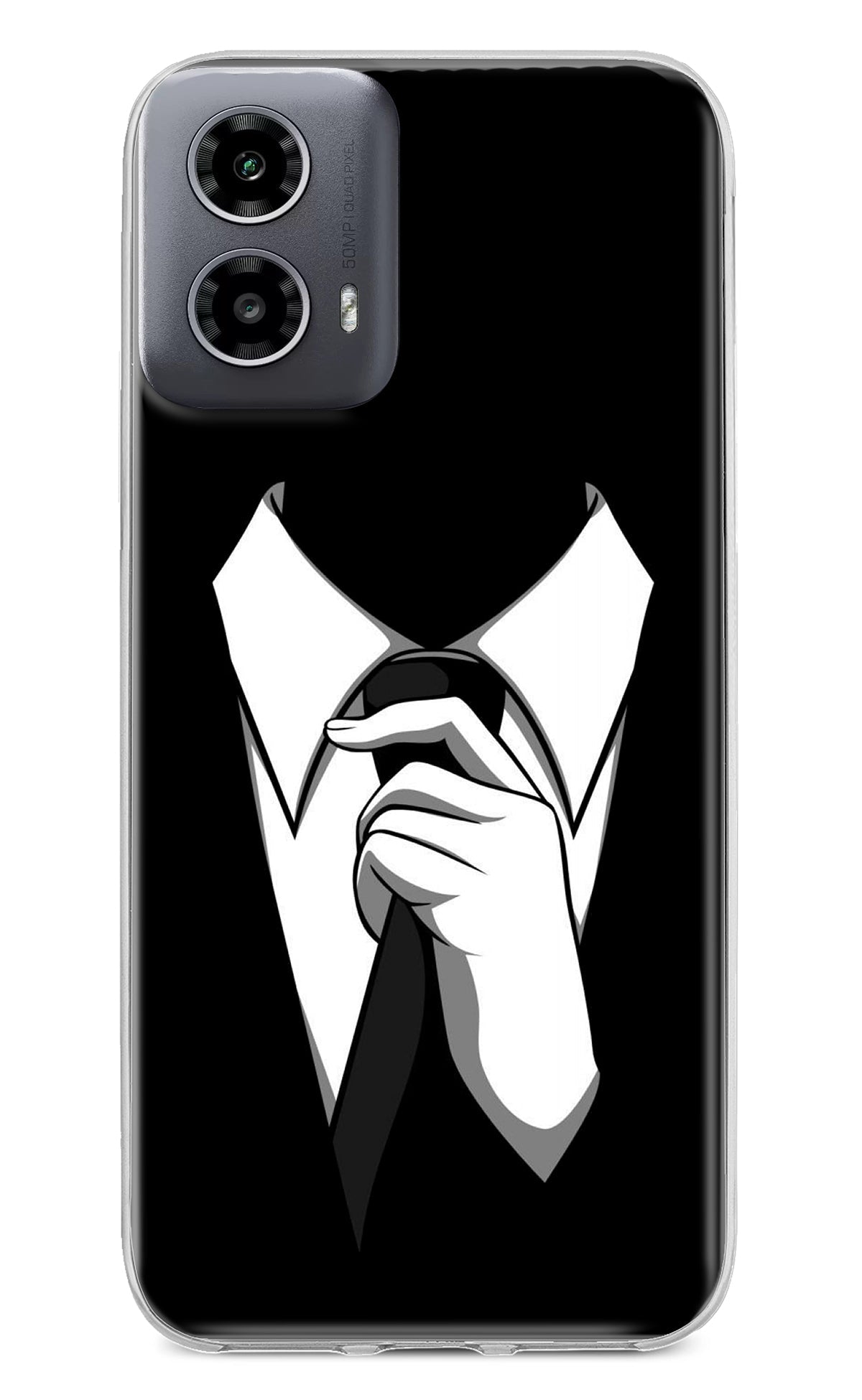 Black Tie Moto G34 5G Back Cover