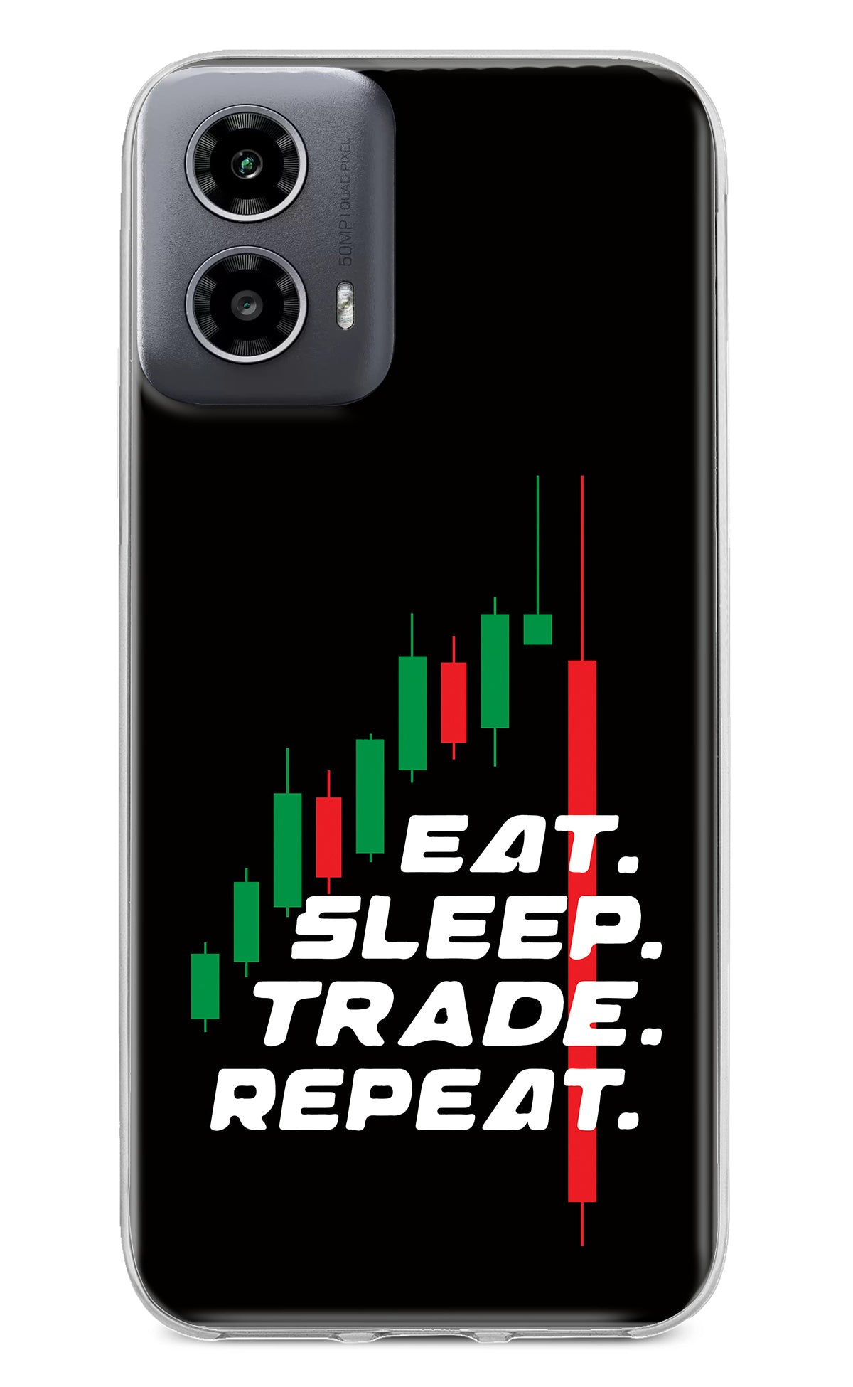 Eat Sleep Trade Repeat Moto G34 5G Back Cover