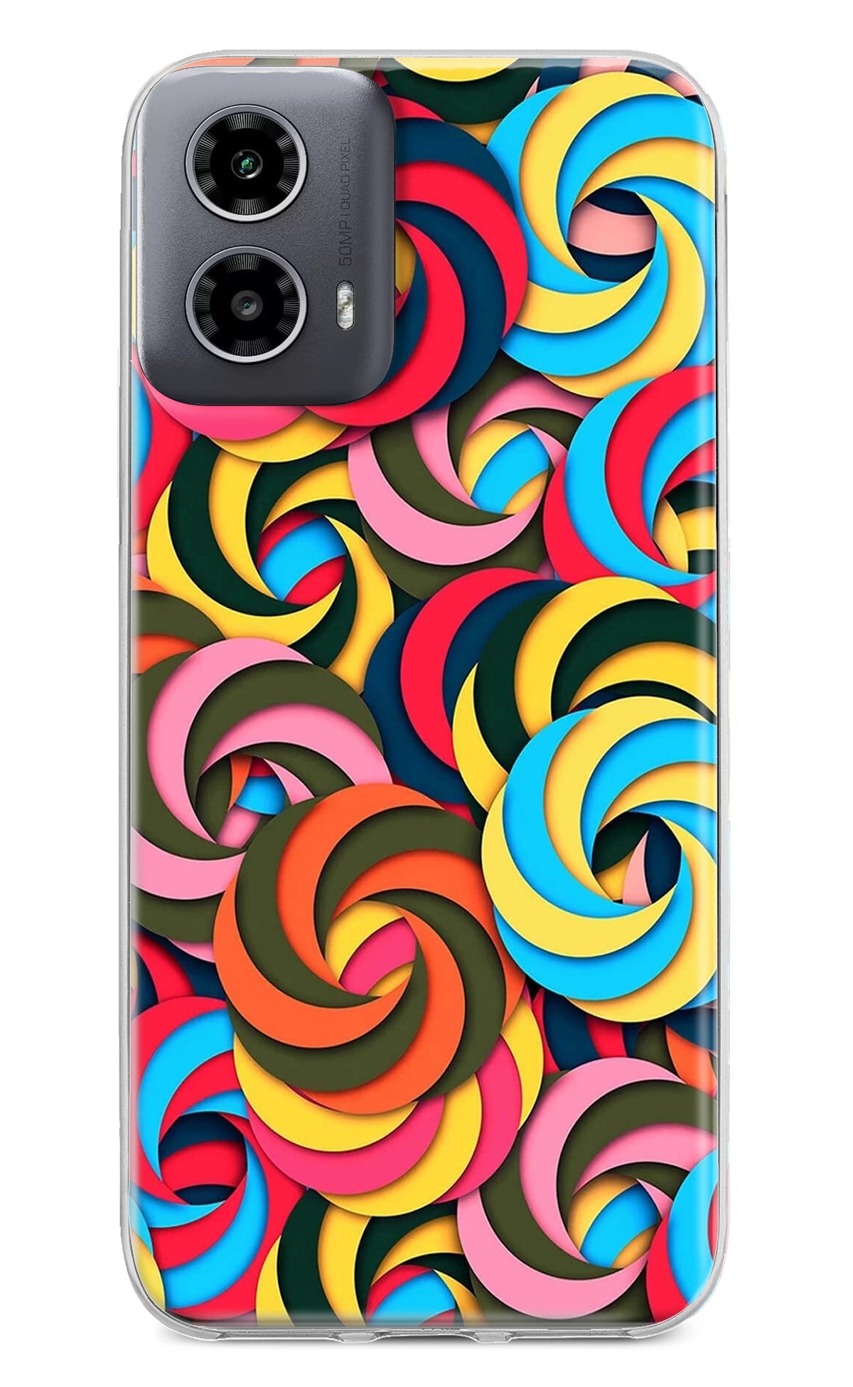 Spiral Pattern Moto G34 5G Back Cover