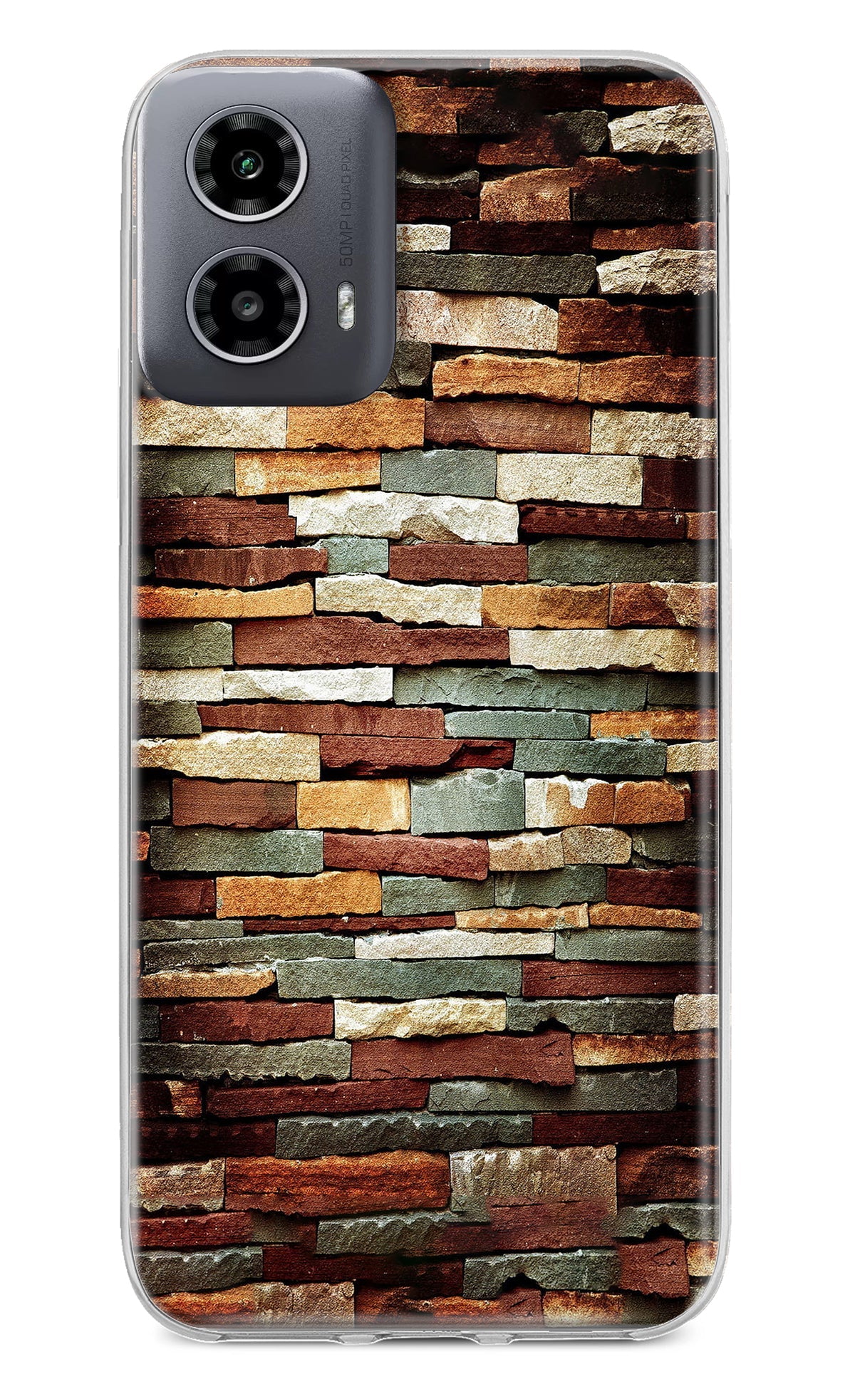 Bricks Pattern Moto G34 5G Back Cover