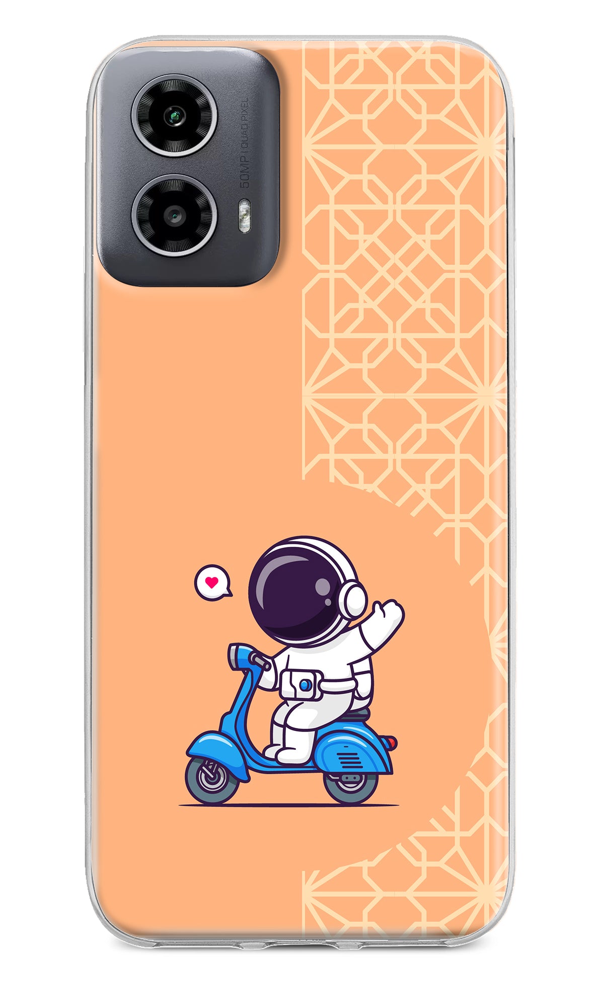 Cute Astronaut Riding Moto G34 5G Back Cover