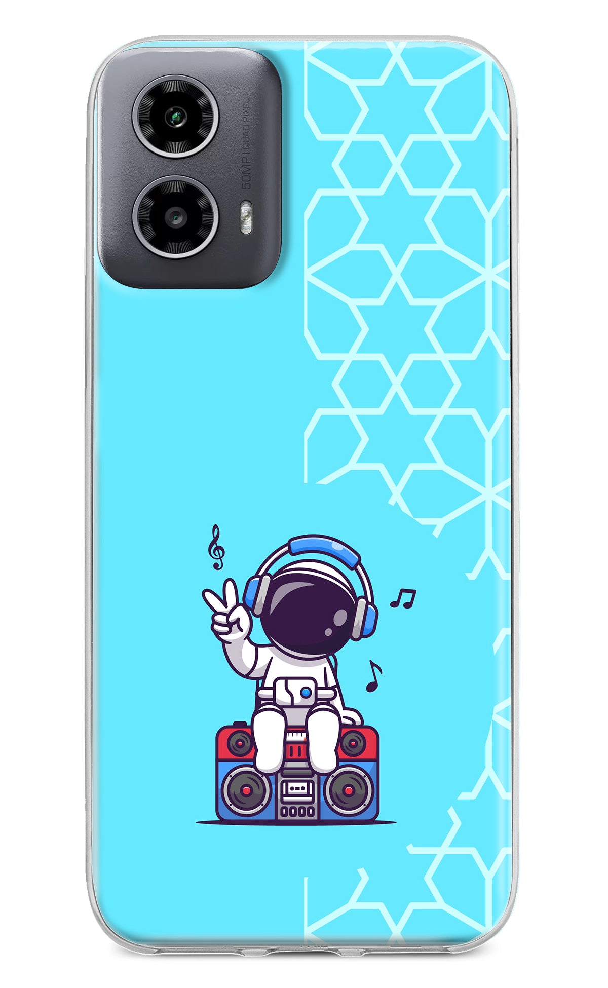Cute Astronaut Chilling Moto G34 5G Back Cover