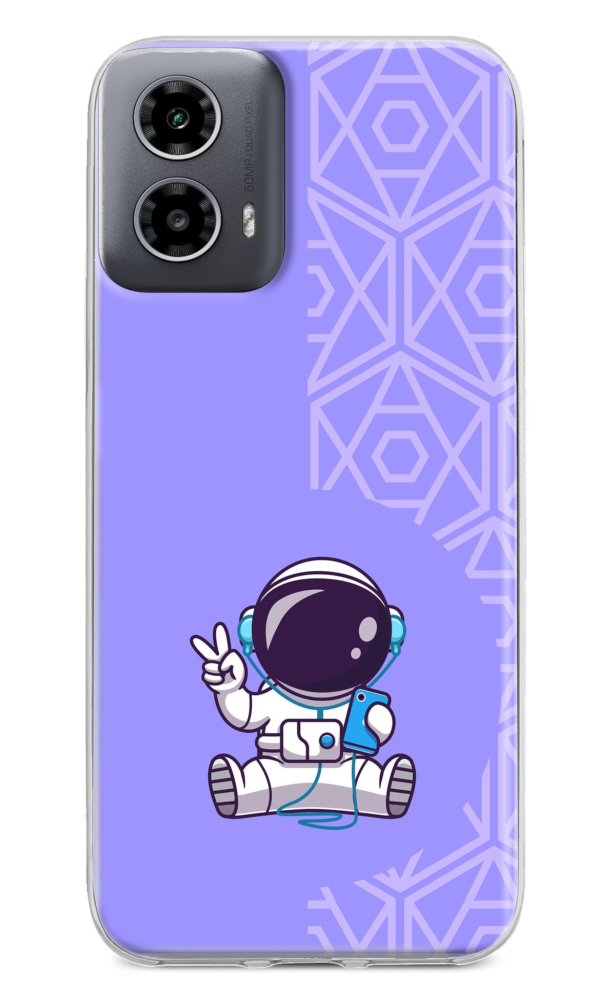 Cute Astronaut Chilling Moto G34 5G Back Cover