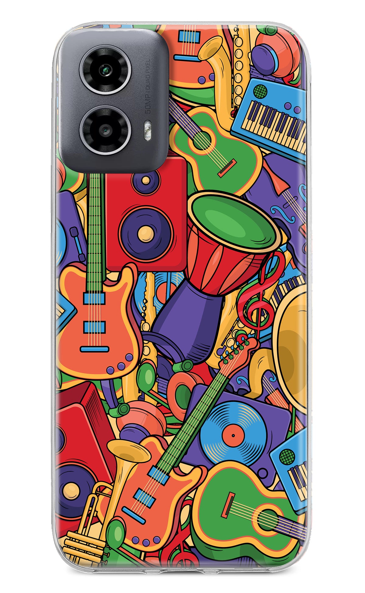 Music Instrument Doodle Moto G34 5G Back Cover