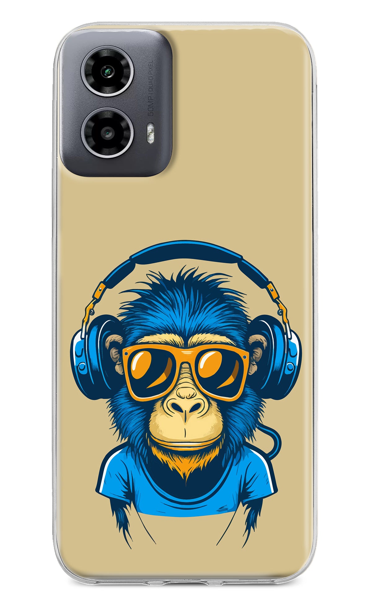 Monkey Headphone Moto G34 5G Back Cover