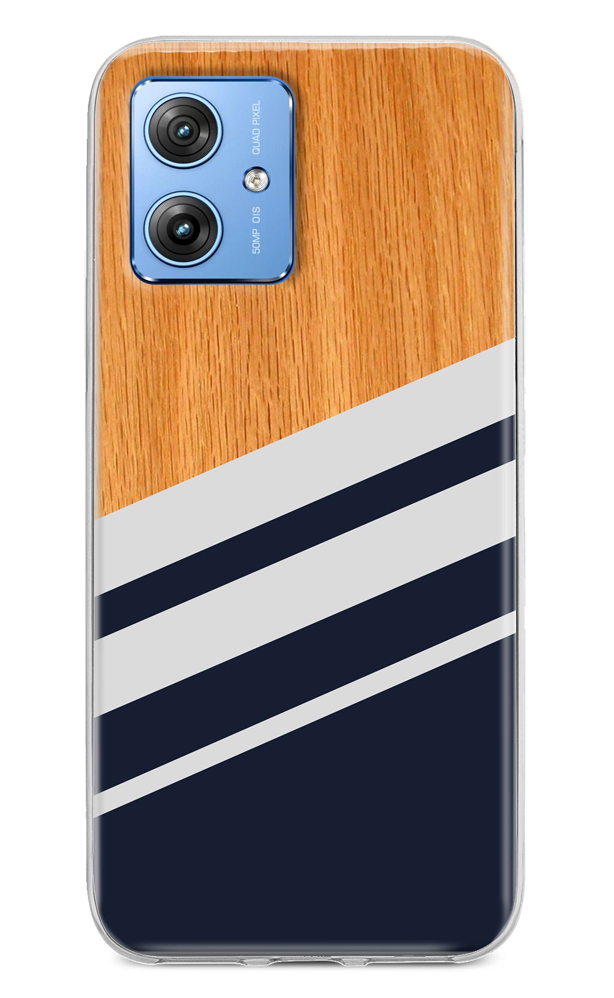 Blue and white wooden Moto G64 5G Back Cover