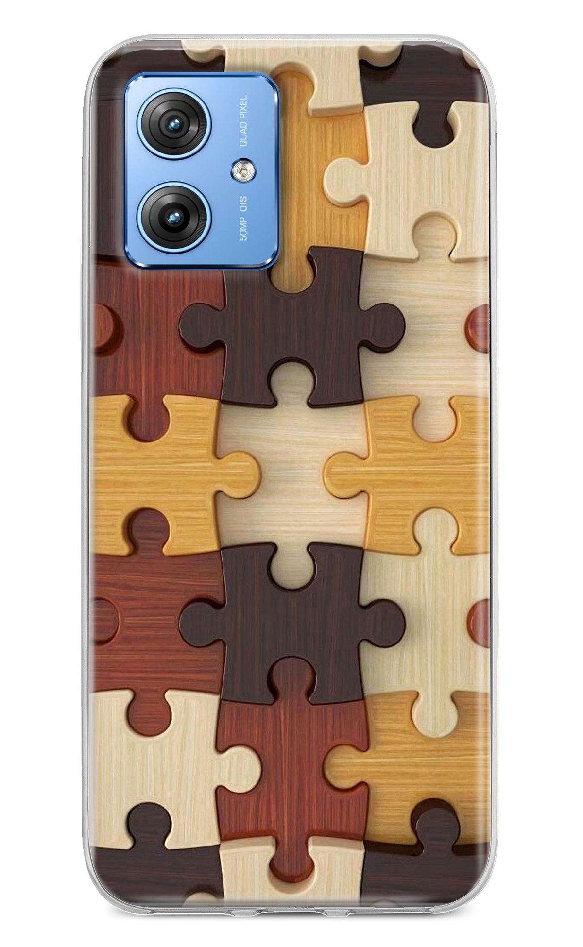 Wooden Puzzle Moto G64 5G Back Cover