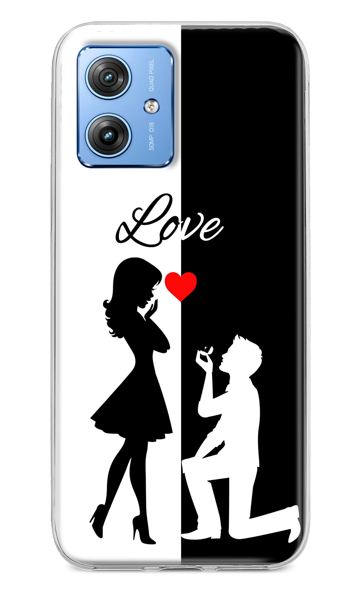 Love Propose Black And White Moto G64 5G Back Cover