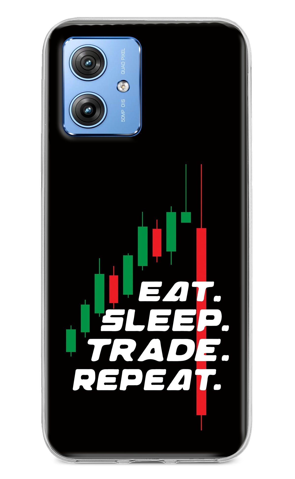 Eat Sleep Trade Repeat Moto G64 5G Back Cover