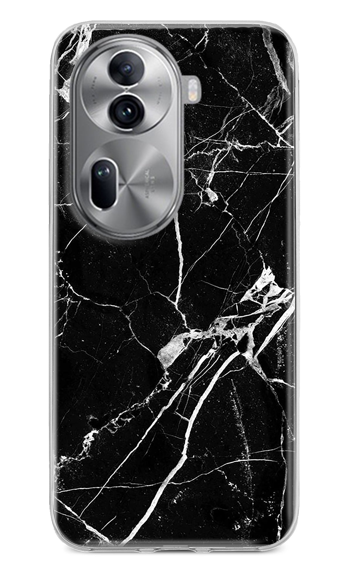 Black Marble Pattern Oppo Reno11 Pro 5G Back Cover