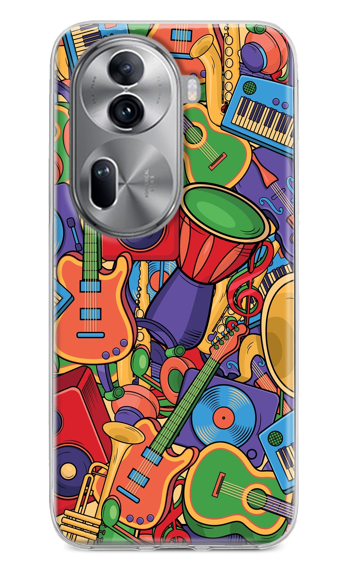 Music Instrument Doodle Oppo Reno11 Pro 5G Back Cover