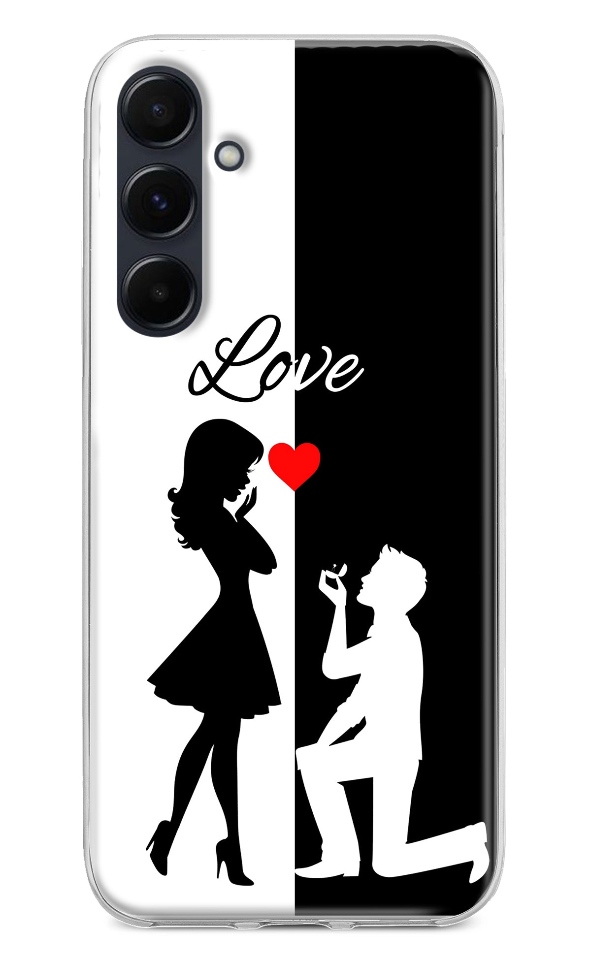 Love Propose Black And White Samsung A35 5G Back Cover