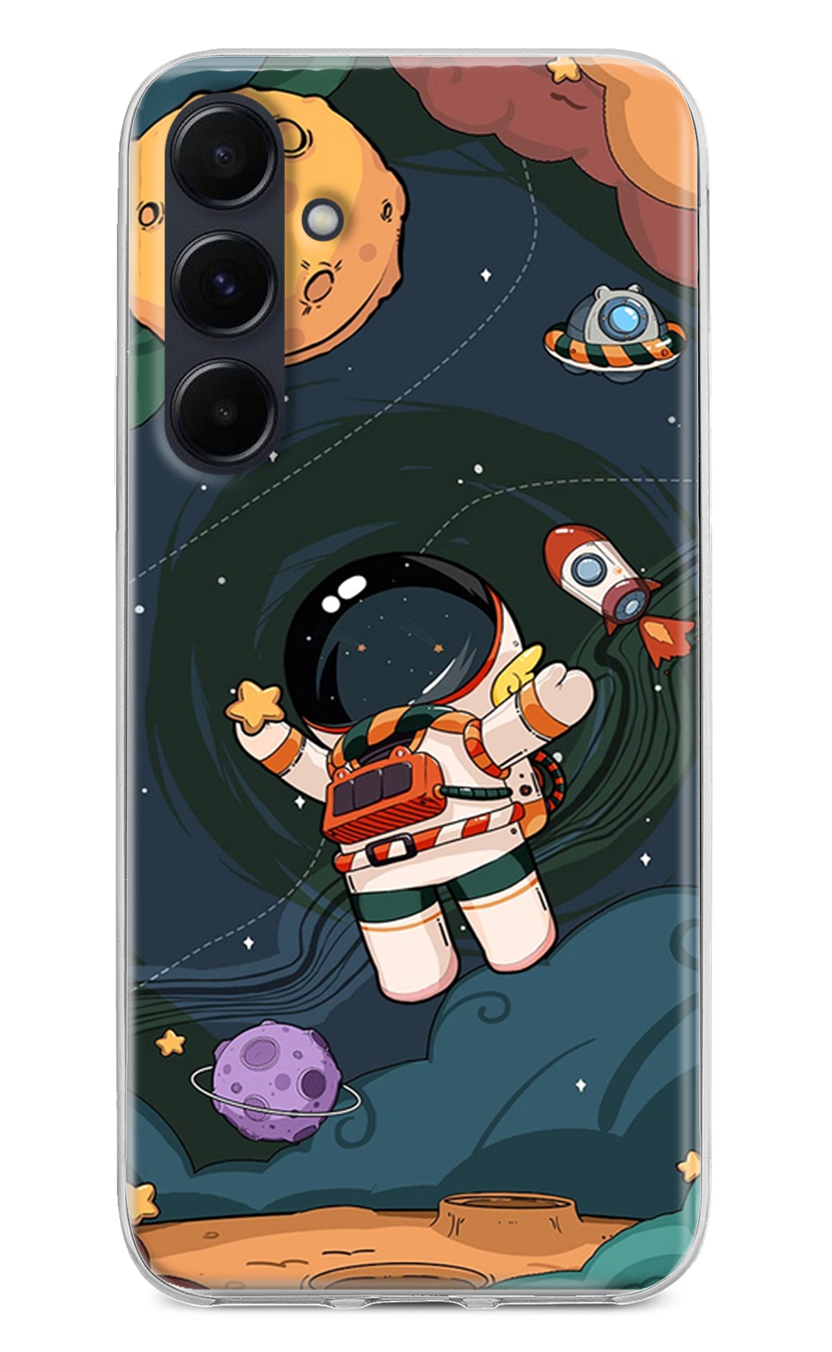 Cartoon Astronaut Samsung A35 5G Back Cover