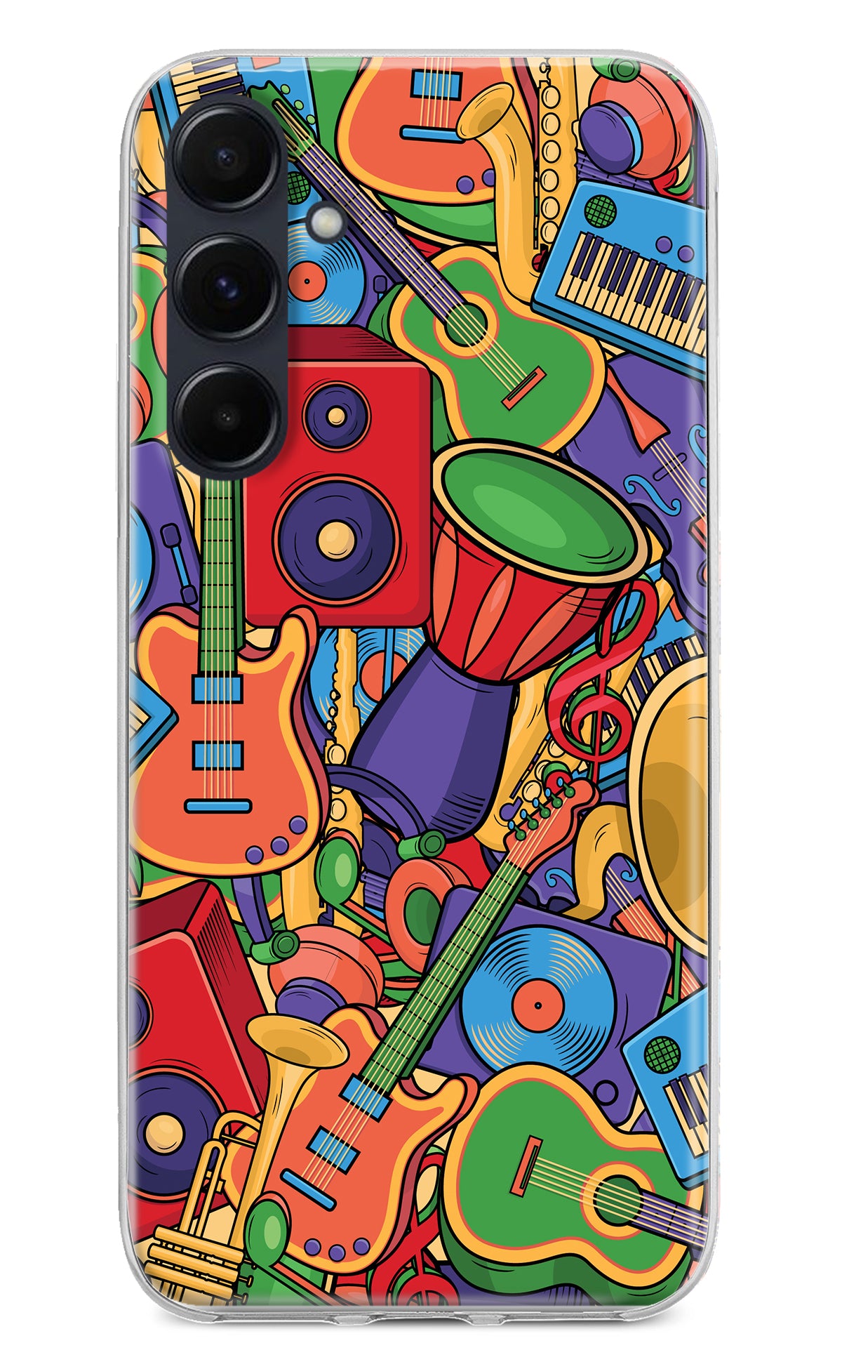 Music Instrument Doodle Samsung A35 5G Back Cover