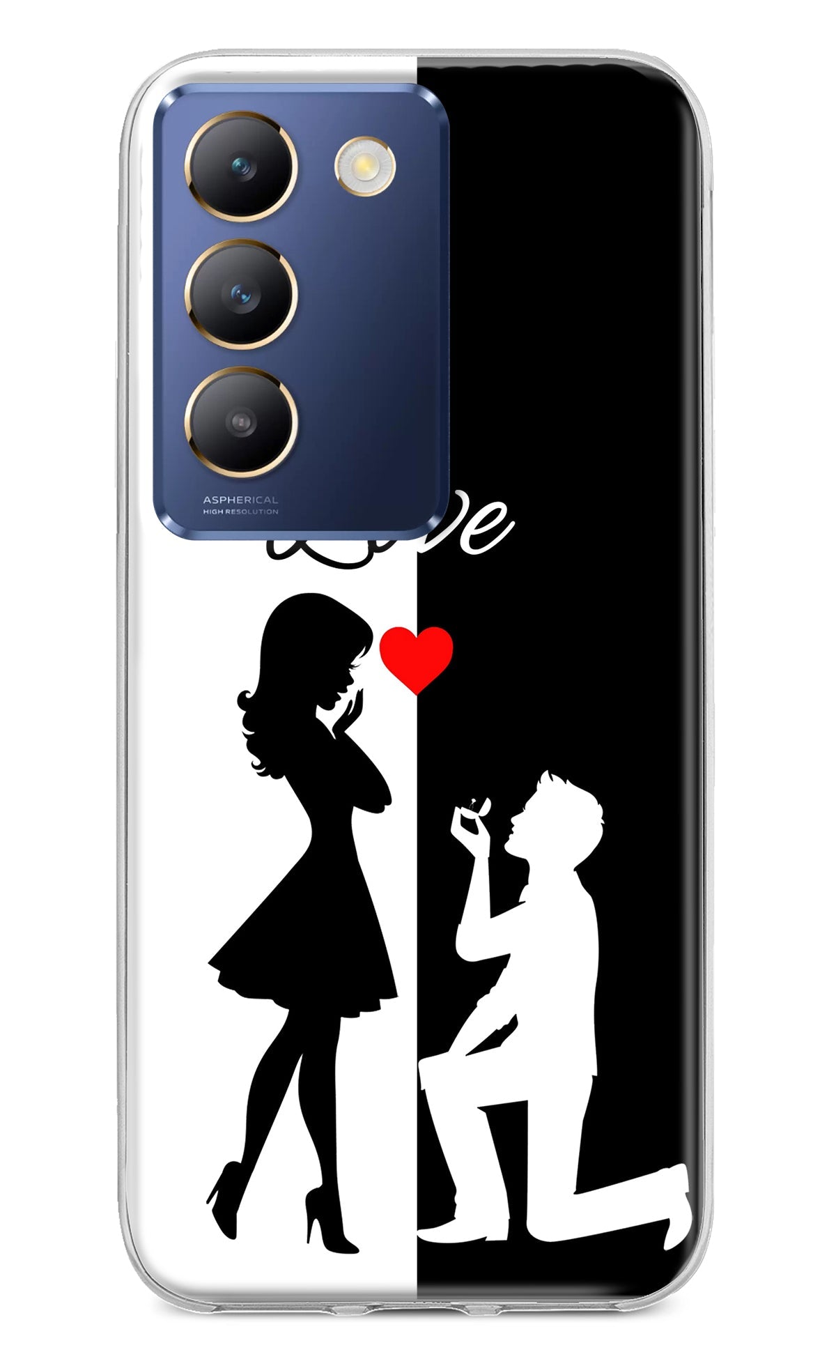 Love Propose Black And White Vivo Y200E 5G/T3 5G Back Cover