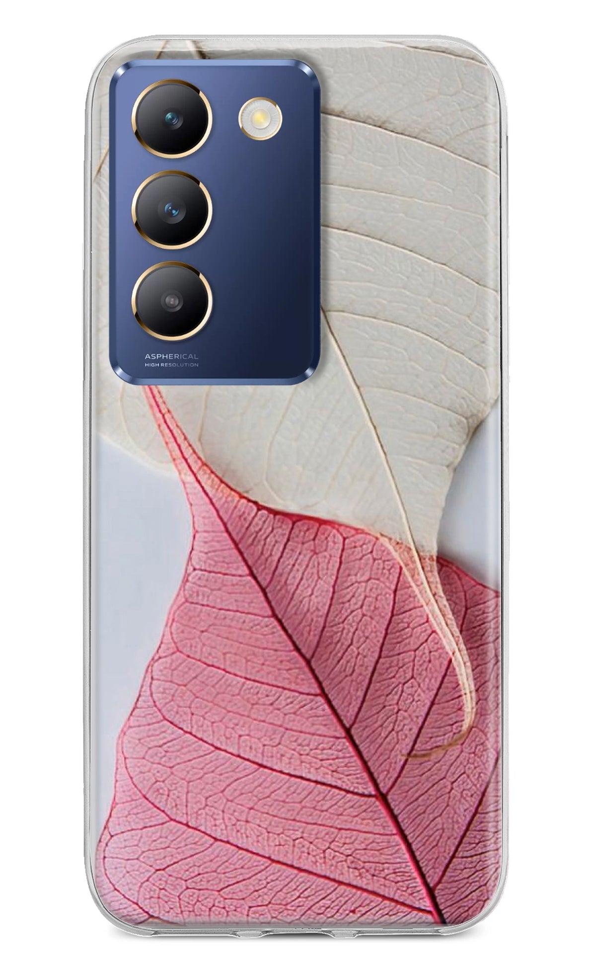 White Pink Leaf Vivo Y200E 5G/T3 5G Back Cover