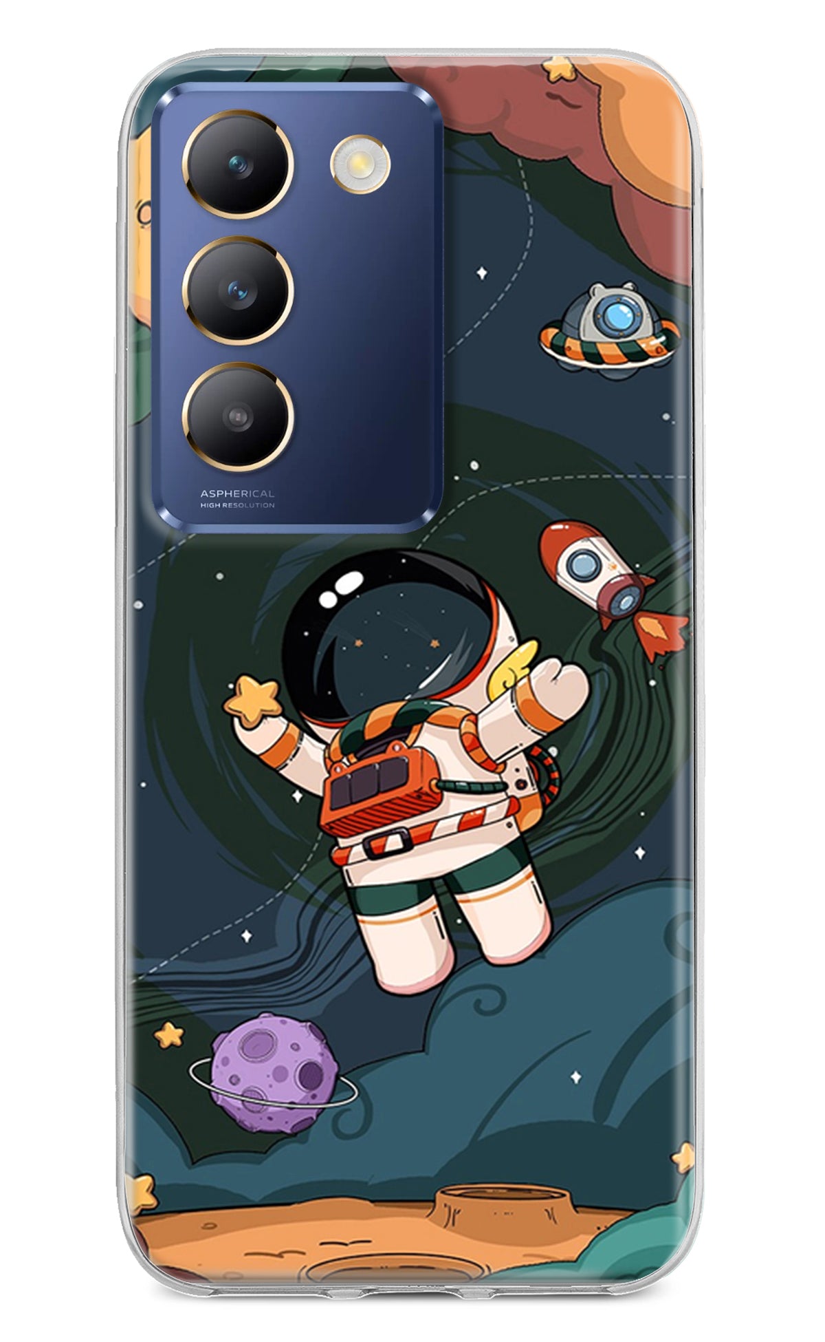 Cartoon Astronaut Vivo Y200E 5G/T3 5G Back Cover