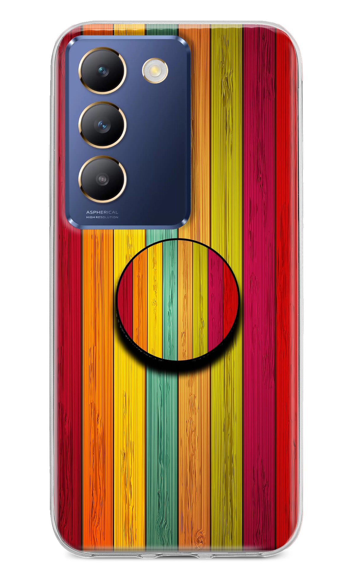 Multicolor Wooden Vivo Y200E 5G/T3 5G Pop Case
