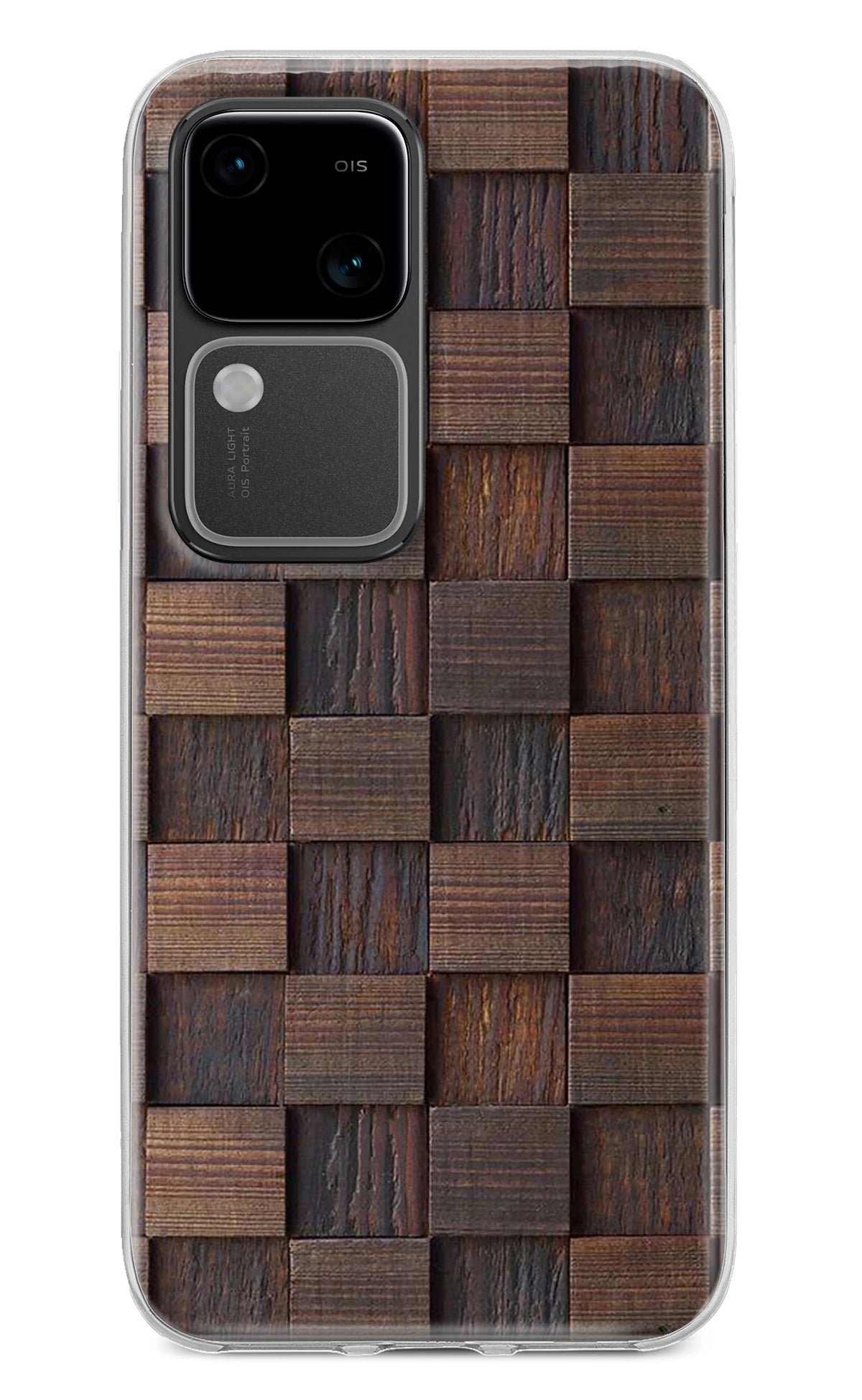 Wooden Cube Design Vivo V30 5G Back Cover