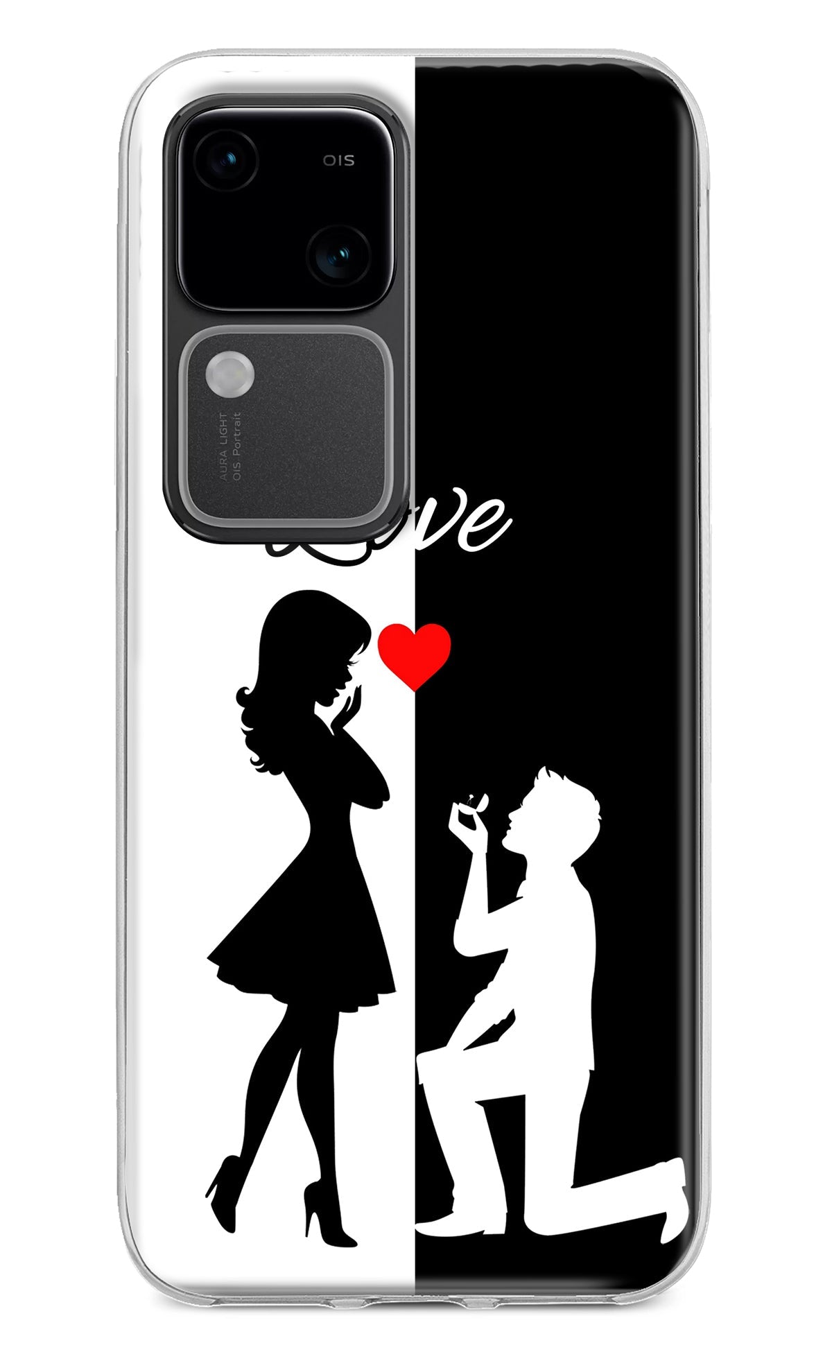 Love Propose Black And White Vivo V30 5G Back Cover