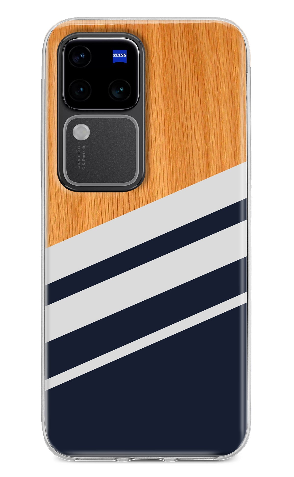 Blue and white wooden Vivo V30 Pro 5G Back Cover