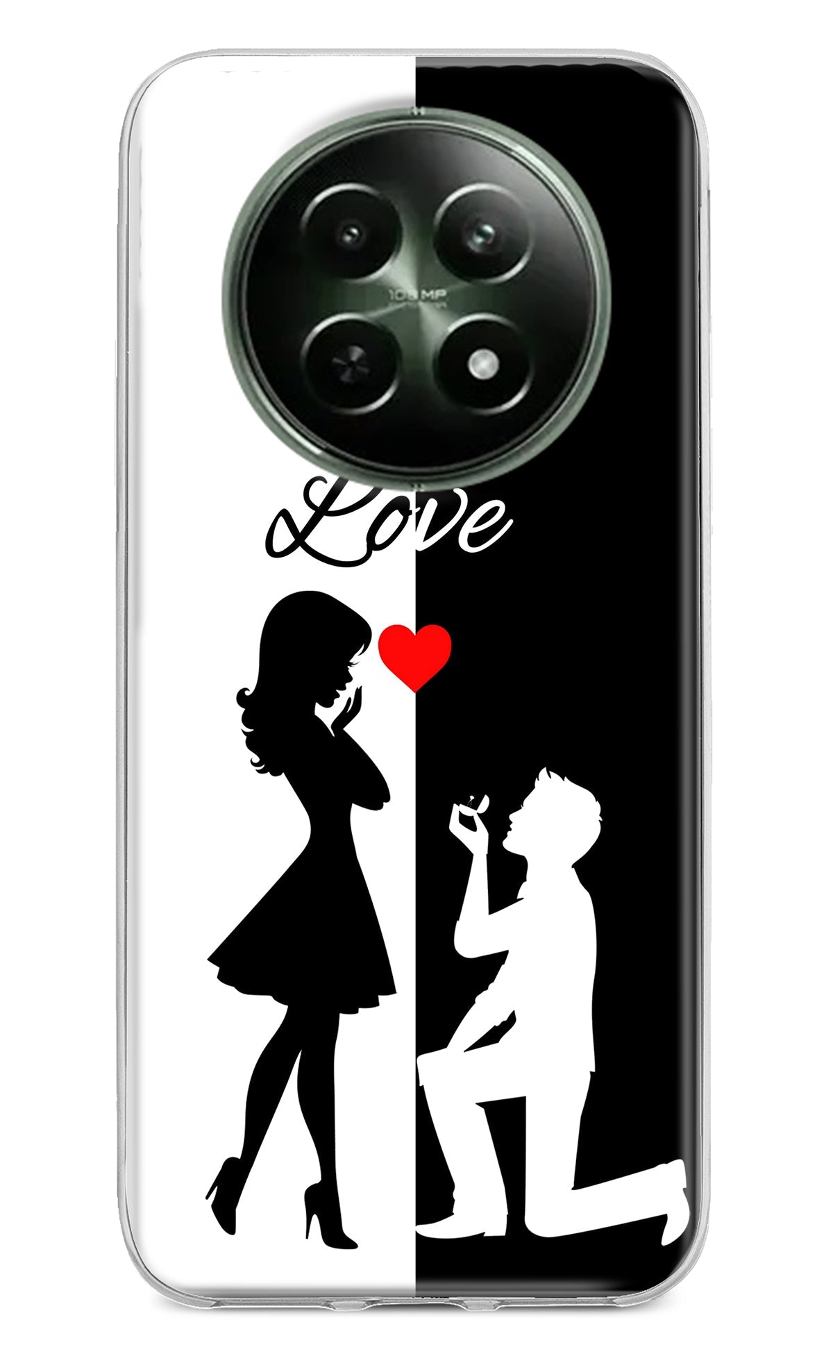 Love Propose Black And White Realme 12 5G Back Cover