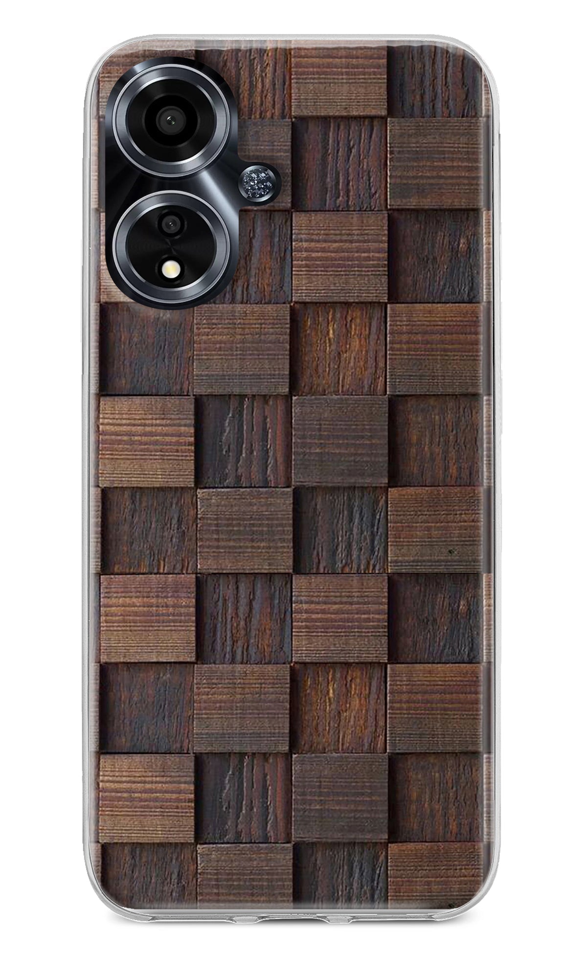 Wooden Cube Design Oppo A59 5G Back Cover