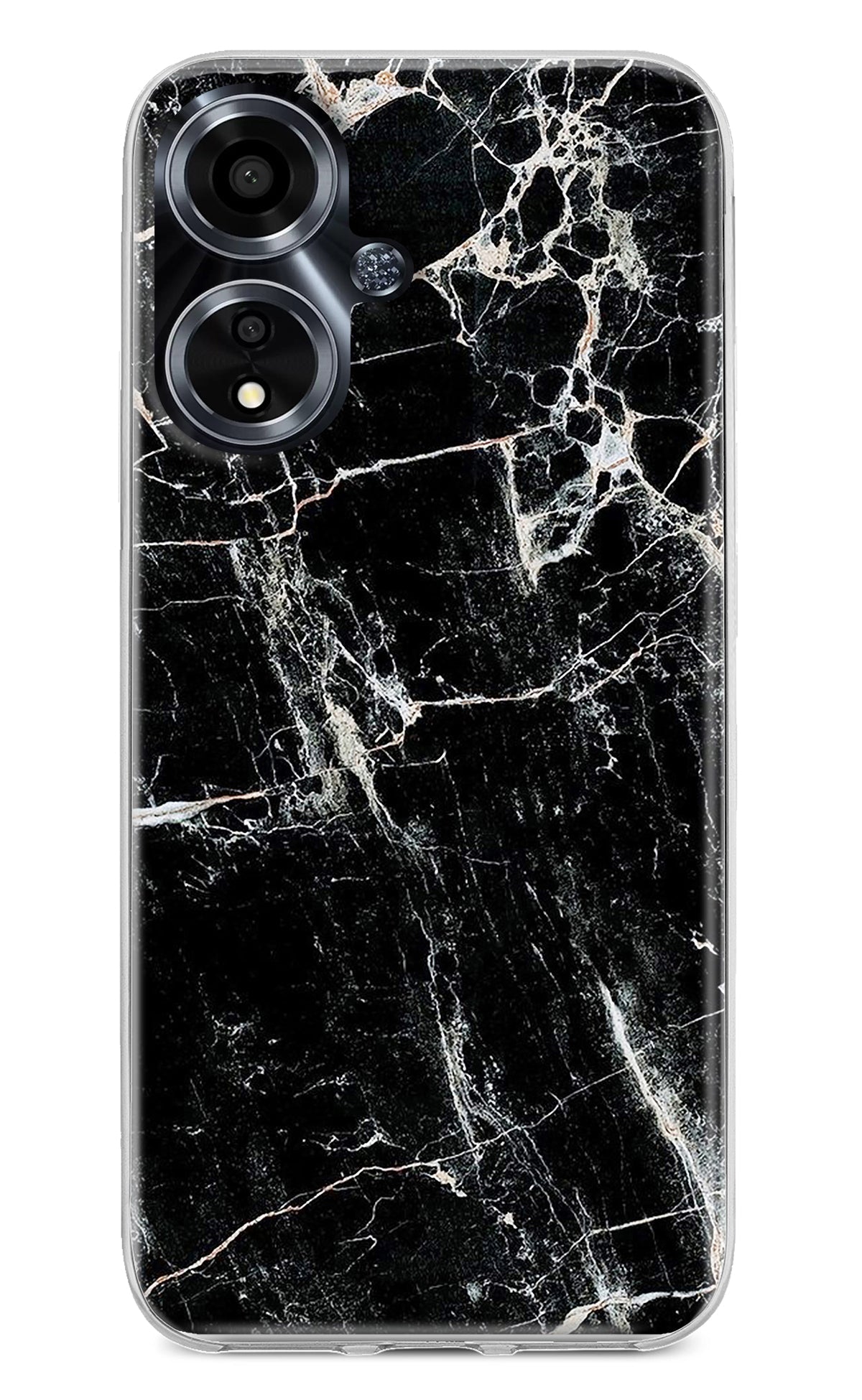 Black Marble Texture Oppo A59 5G Back Cover