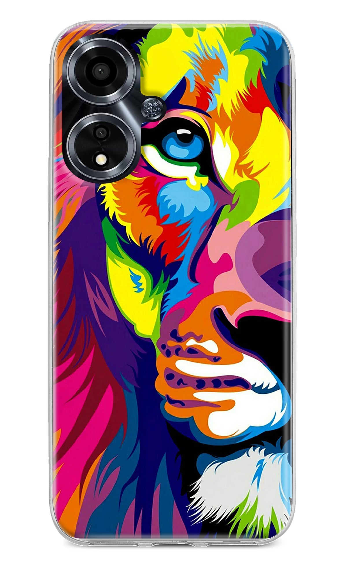 Lion Half Face Oppo A59 5G Back Cover