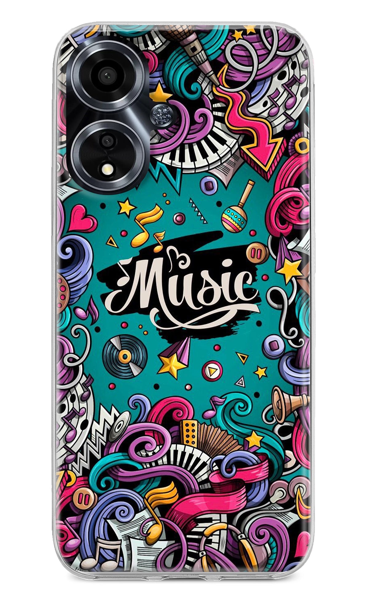 Music Graffiti Oppo A59 5G Back Cover