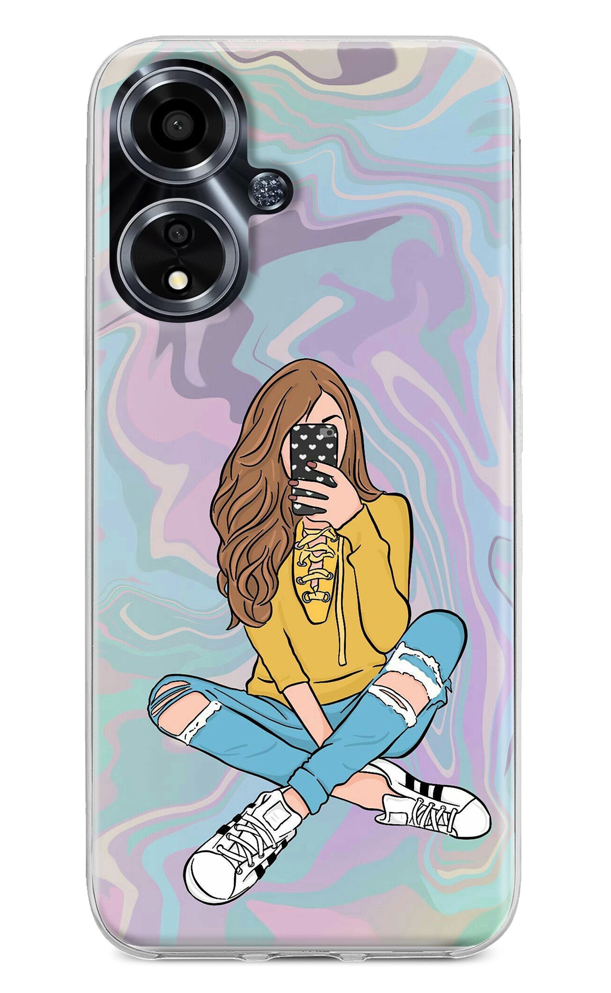 Selfie Girl Oppo A59 5G Back Cover