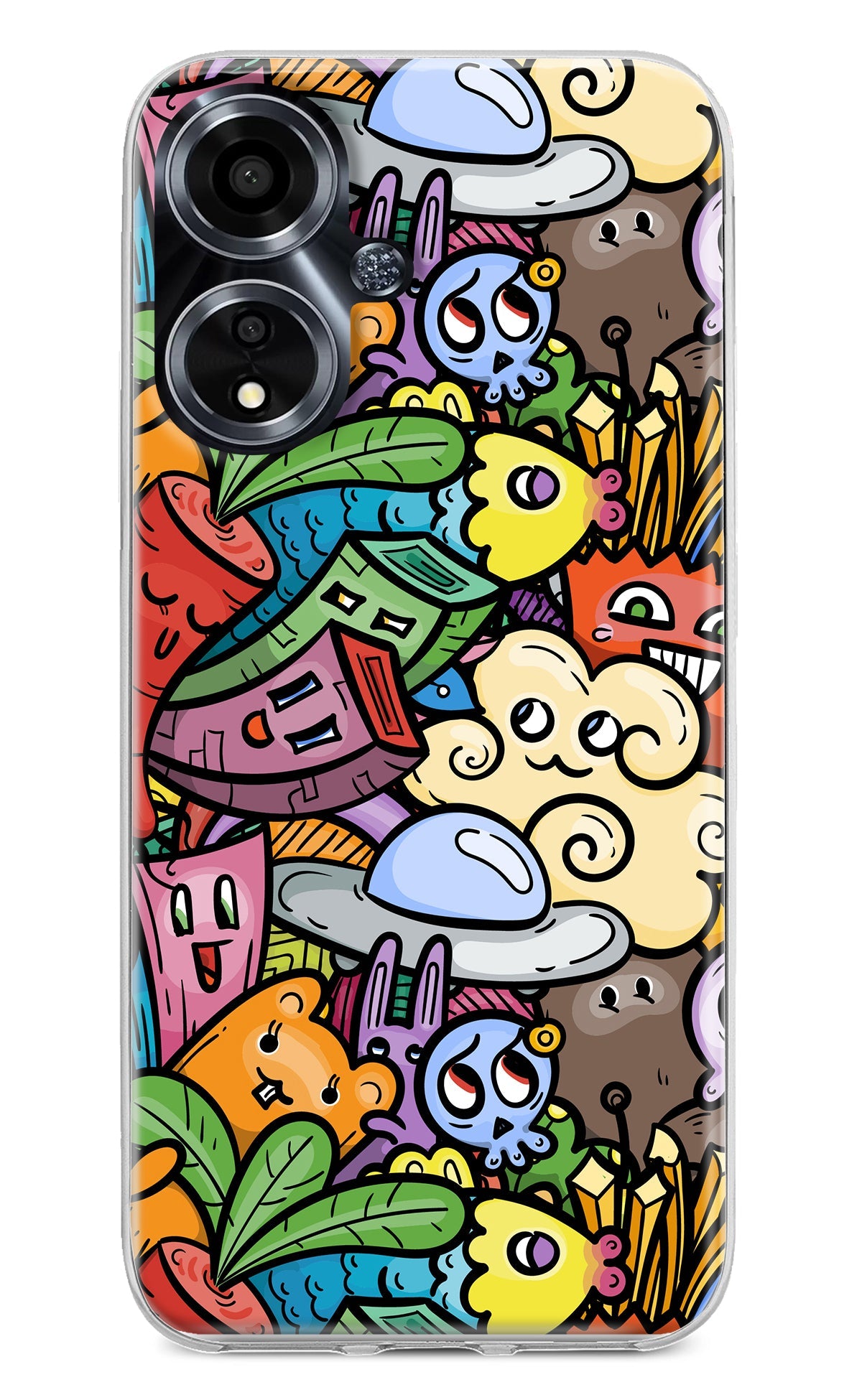 Veggie Doodle Oppo A59 5G Back Cover