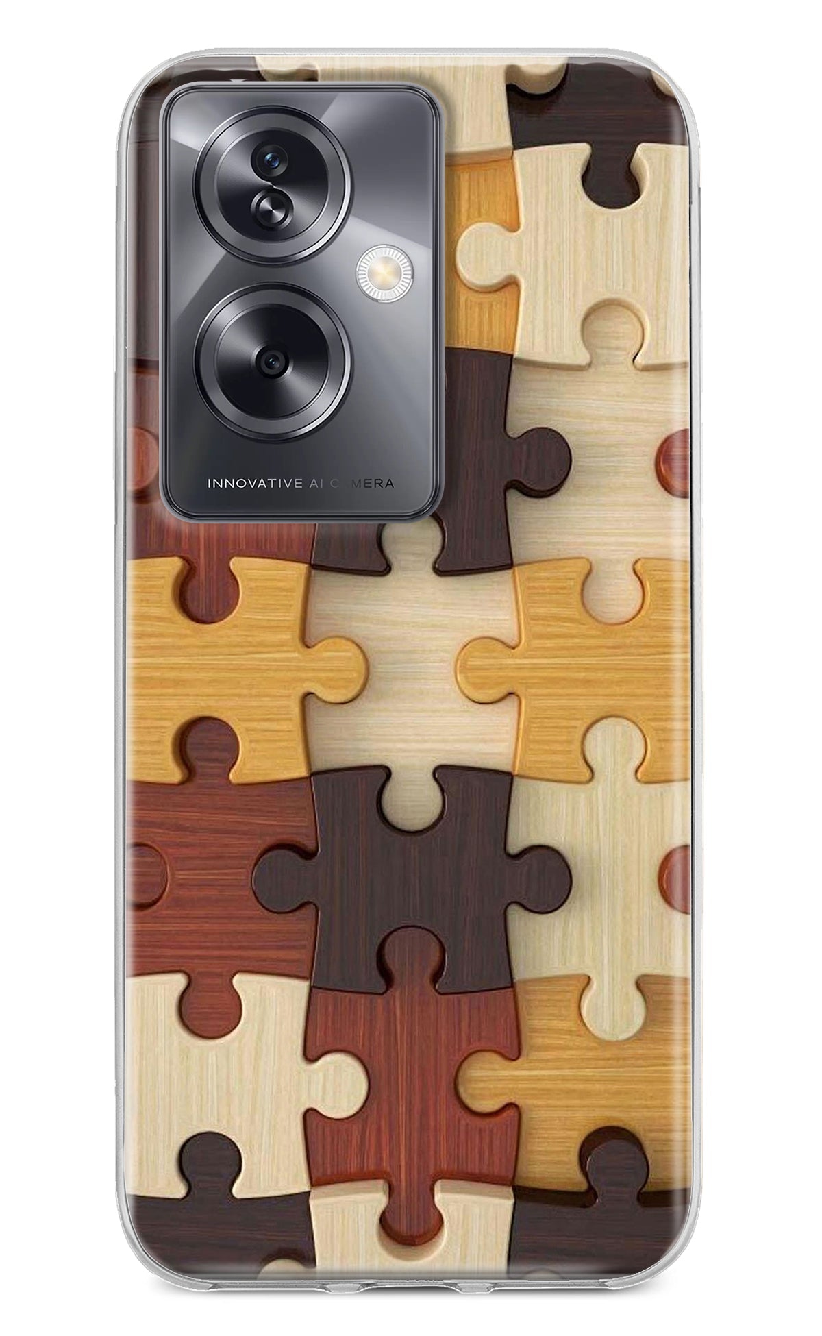 Wooden Puzzle Oppo A79 5G Back Cover