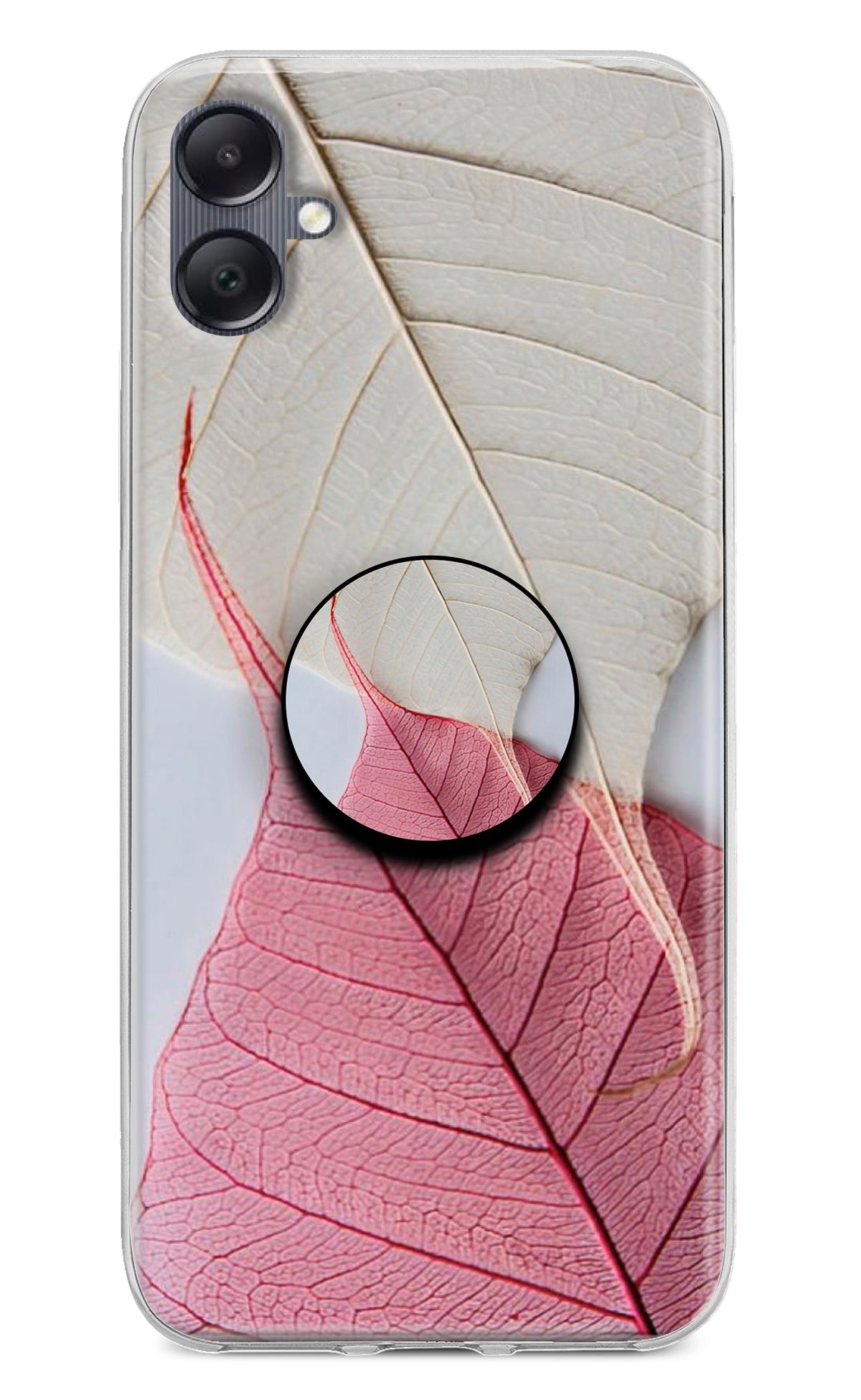 White Pink Leaf Samsung A05 Pop Case