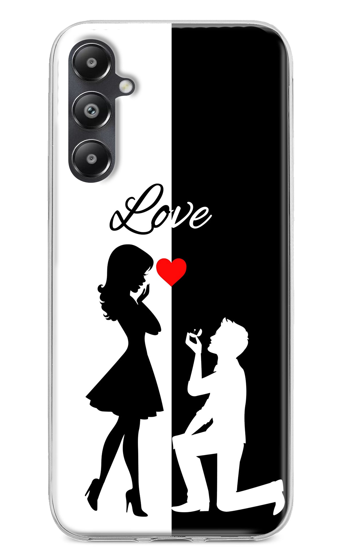 Love Propose Black And White Samsung A05s Back Cover