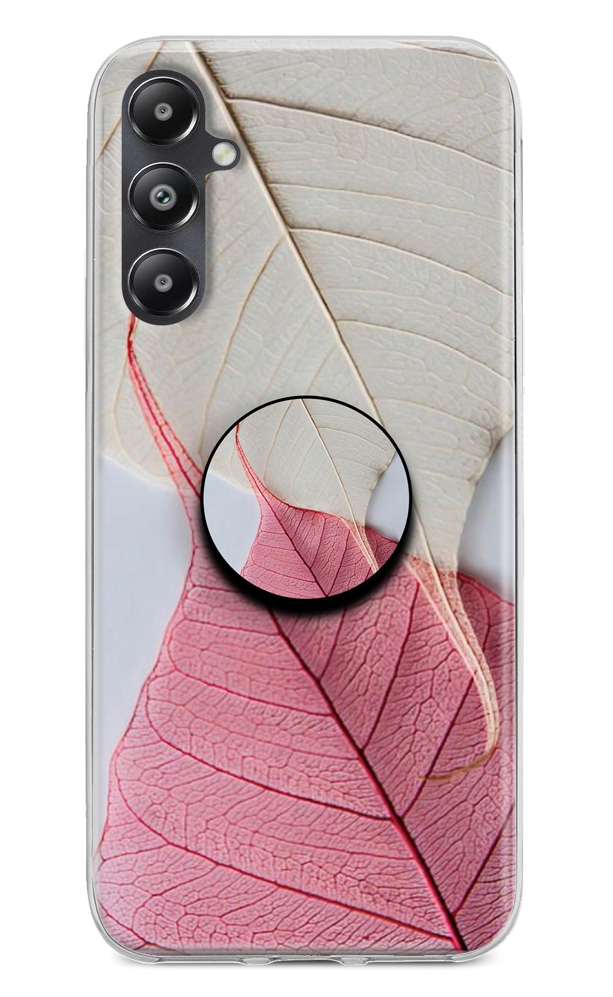 White Pink Leaf Samsung A05s Pop Case