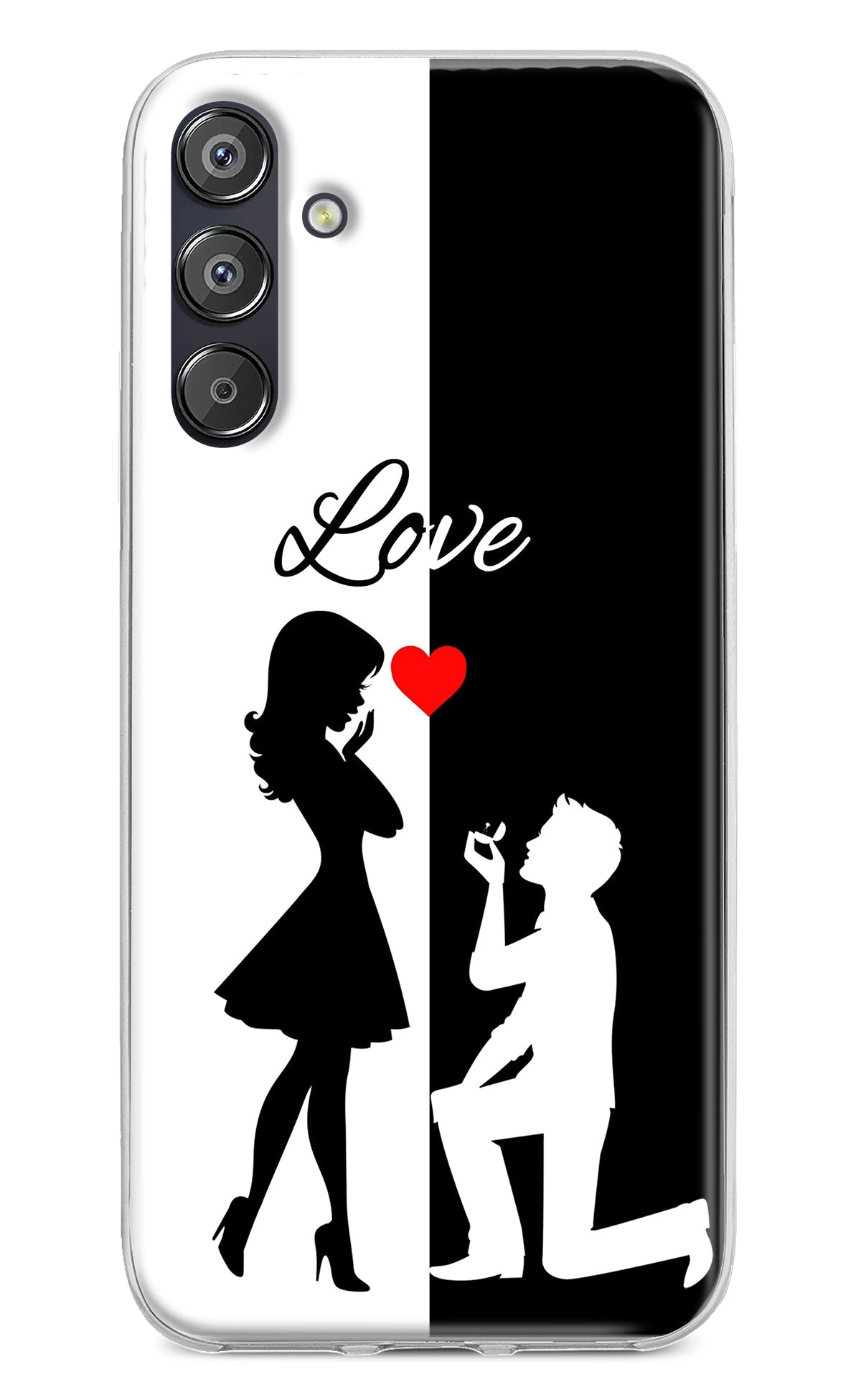 Love Propose Black And White Samsung F15 5G Back Cover