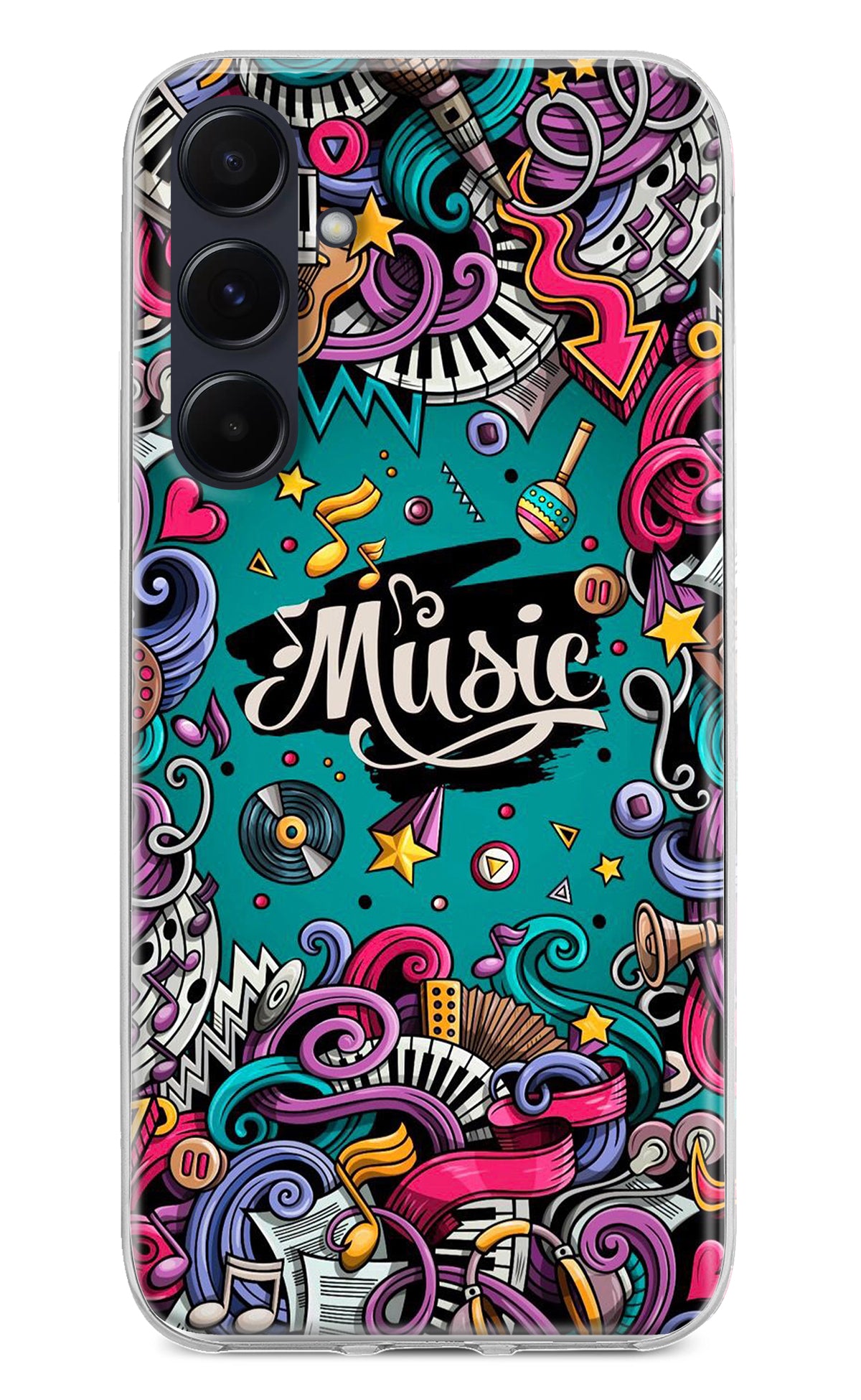 Music Graffiti Samsung A55 5G Back Cover
