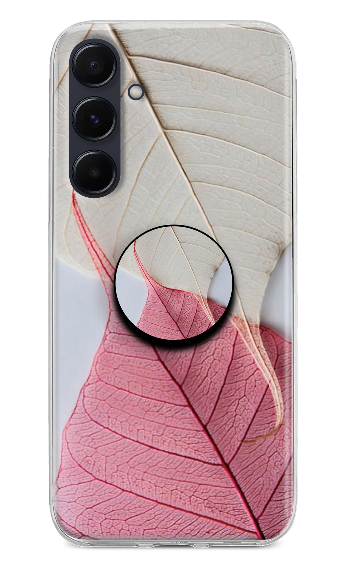 White Pink Leaf Samsung A55 5G Pop Case