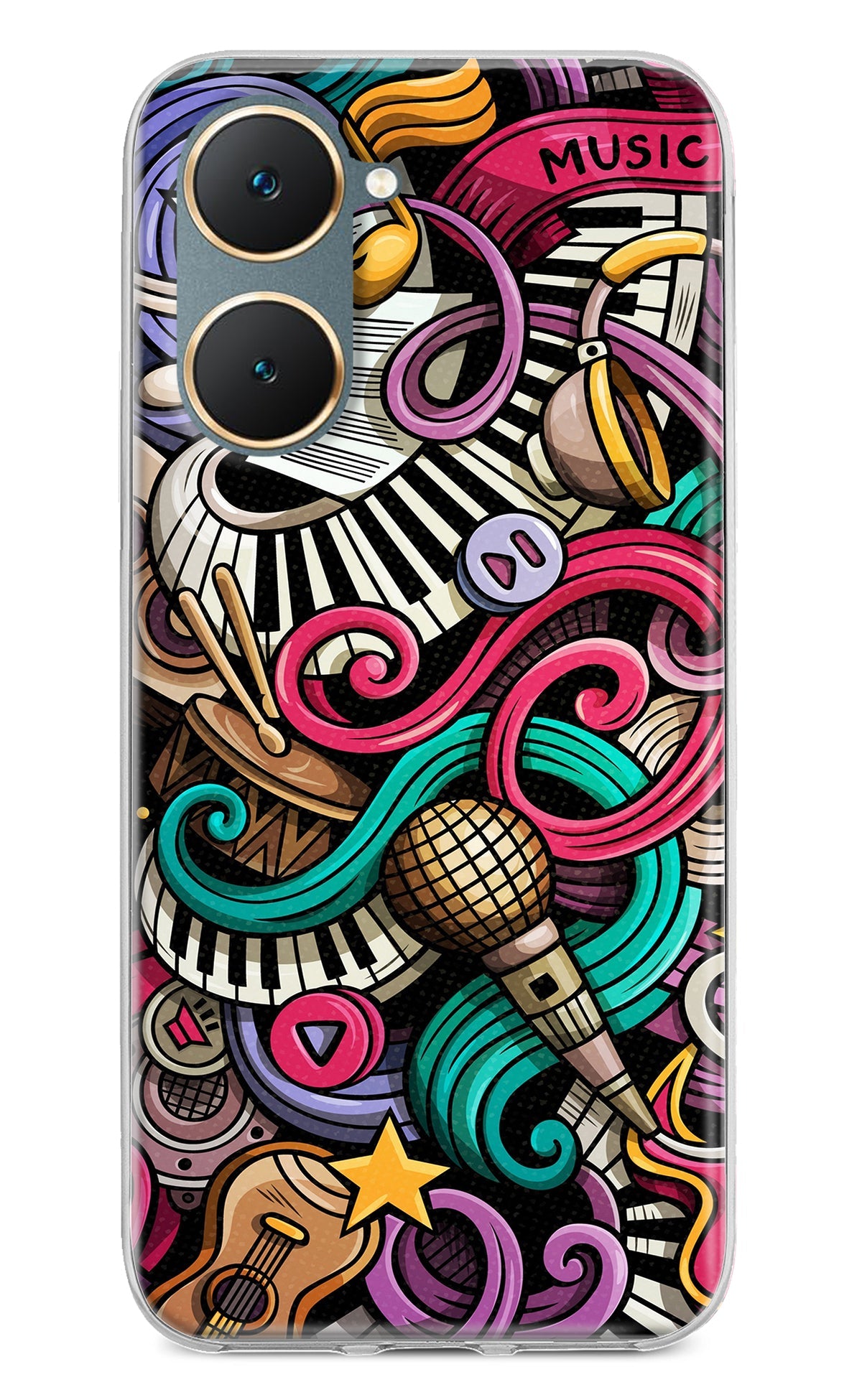 Music Abstract Vivo Y18/Y18e Back Cover